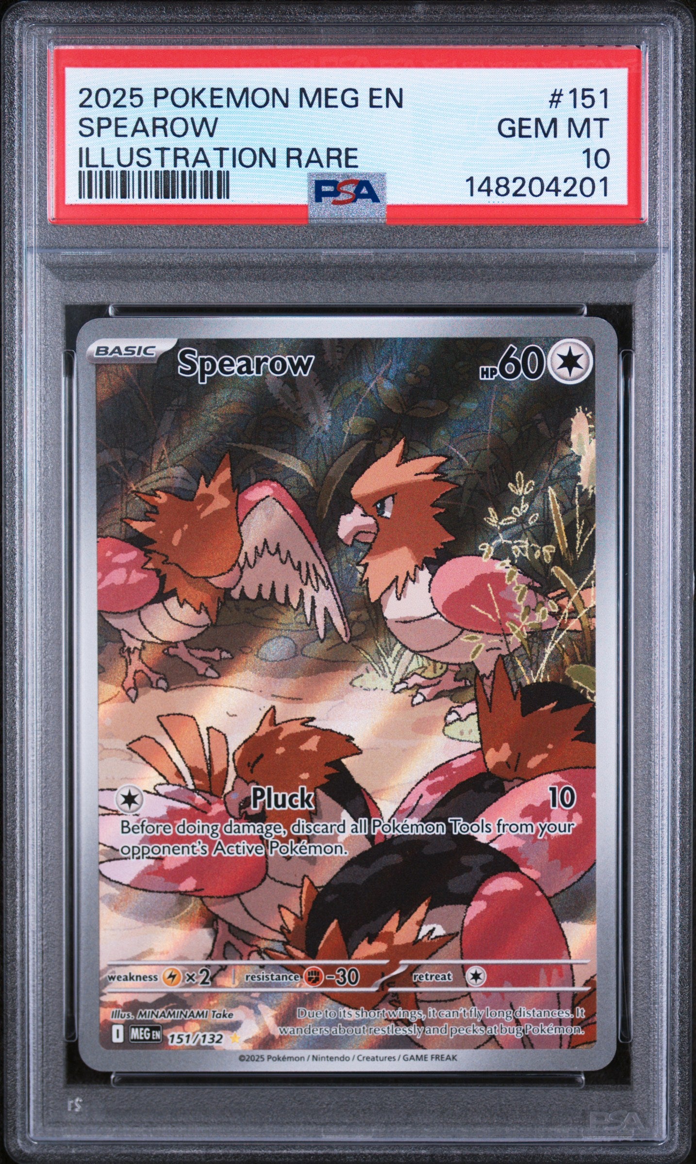 2025 Pokemon Mega Evolution Illustration Rare Spearow #151 PSA 10
