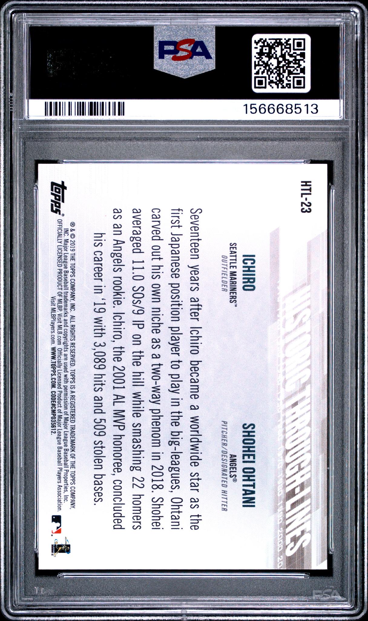 2019 Topps Historic Through Lines Shohei Ohtani #HTL23 PSA 10