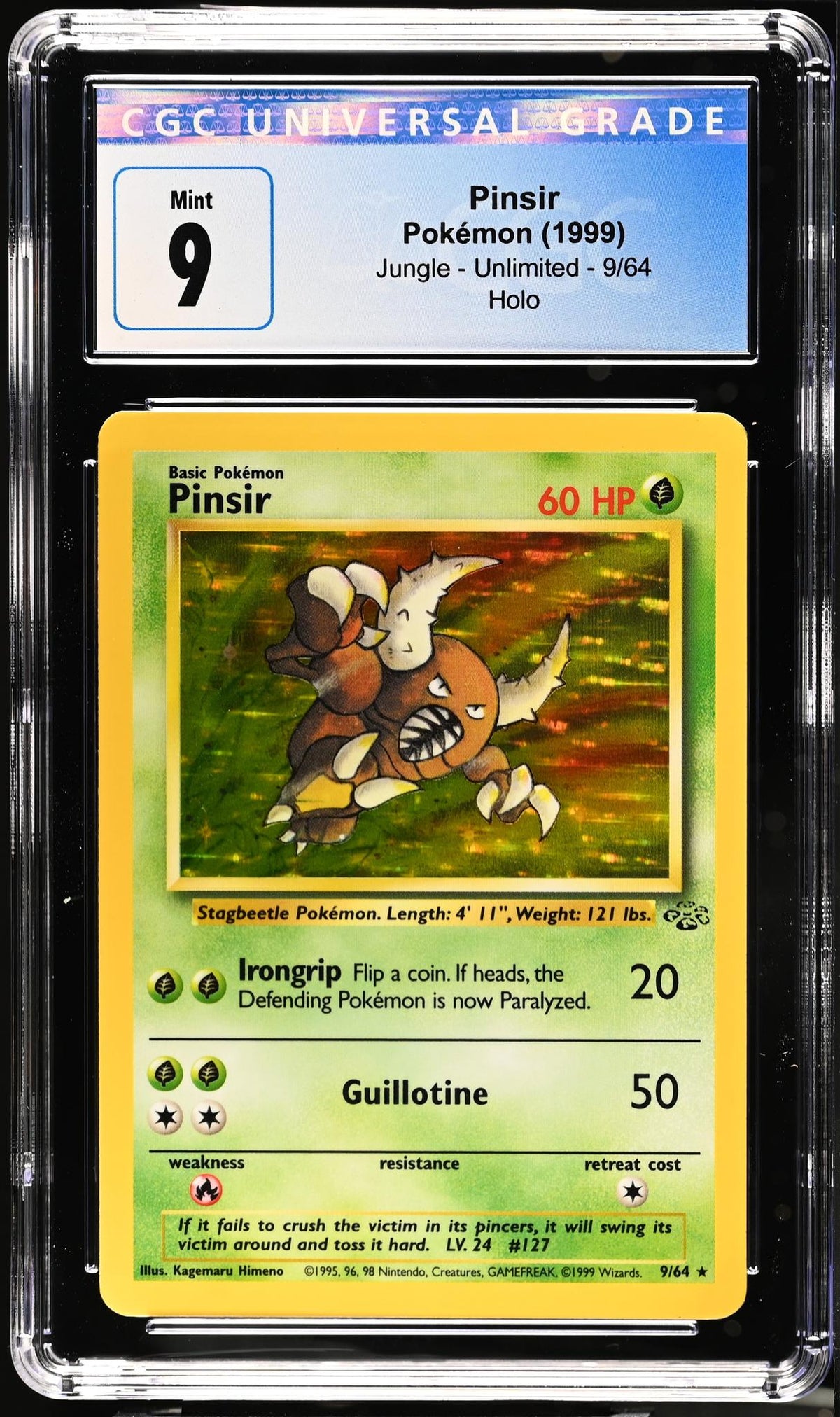 1999 Pokemon #9/64 Pinsir Jungle - Unlimited CGC 9