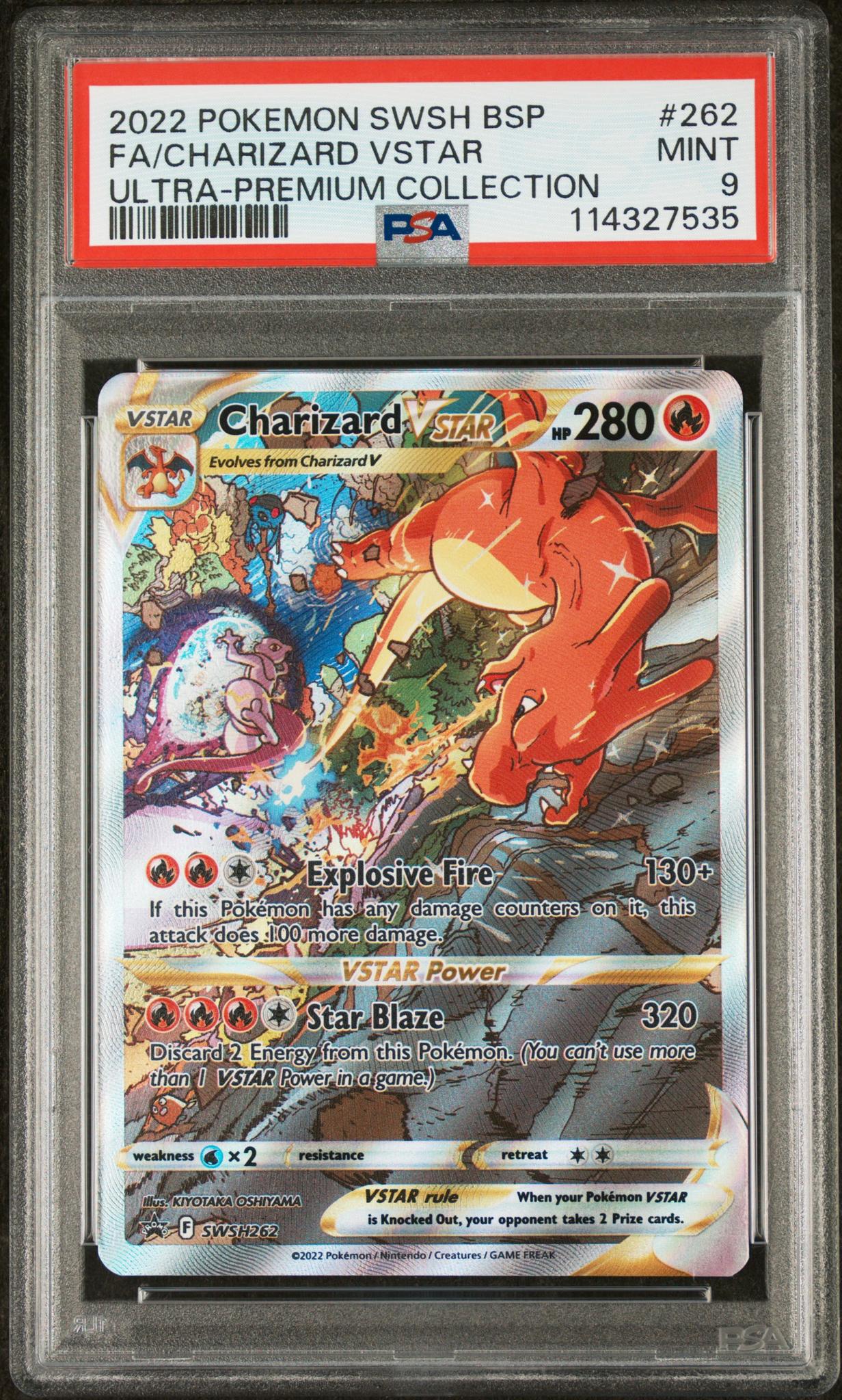 2022 Pokemon Sword and Shield Black Star Promo Ultra Premium Collection Charizard Vstar #262 PSA 9