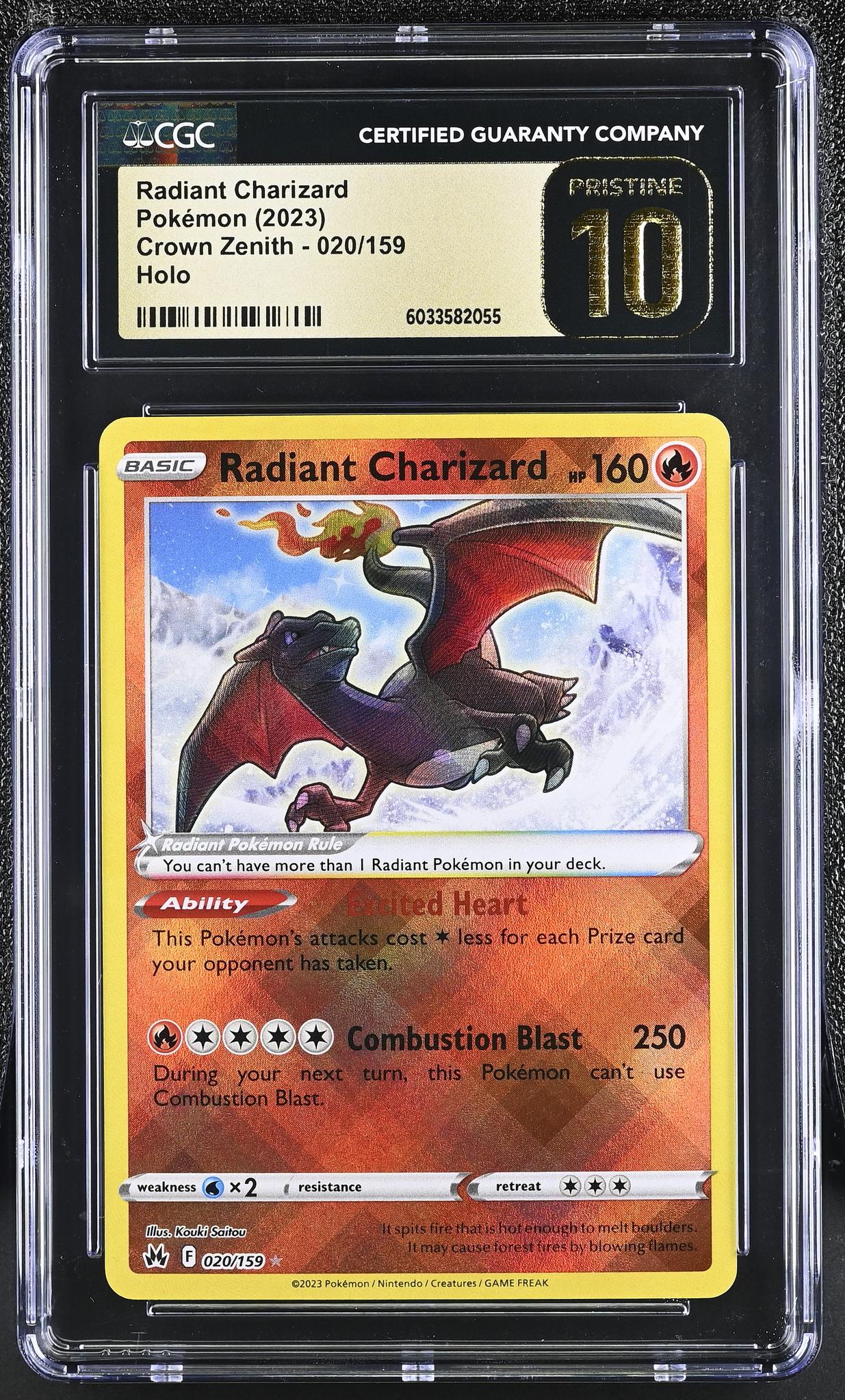 2023 Crown Zenith #020/159 Radiant Charizard Holo CGC 10