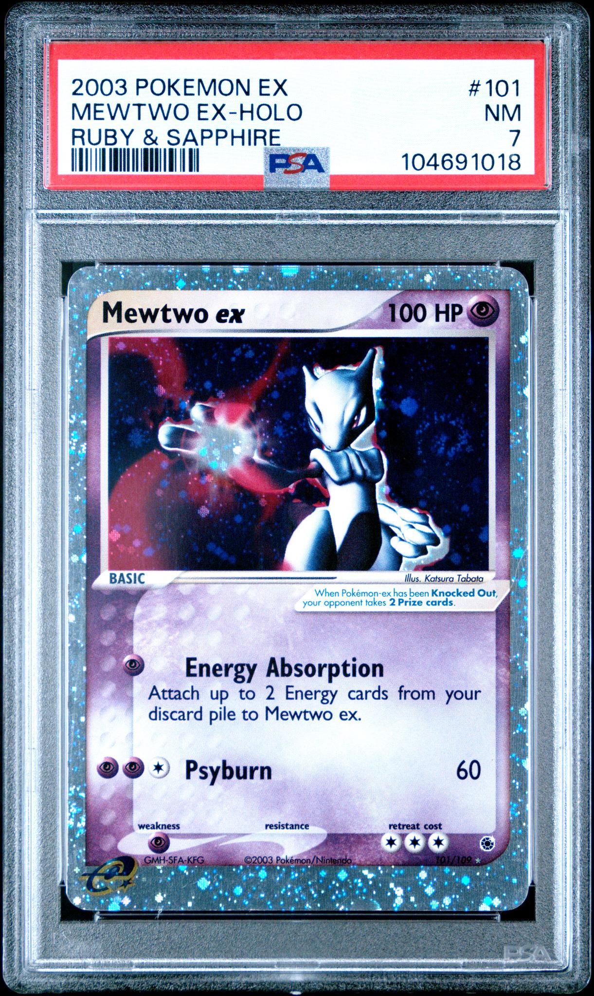 2003 Pokemon Ex Ruby and Sapphire Holo Mewtwo Ex #101 PSA 7