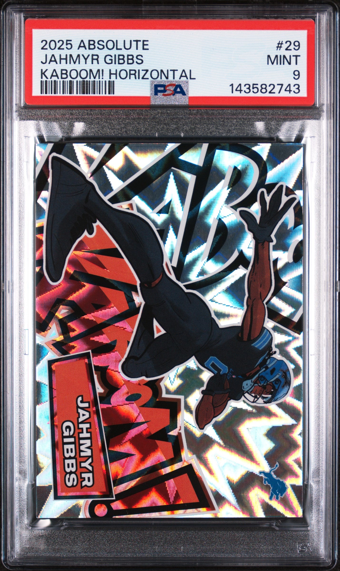 2025 Panini Absolute Kaboom! Horizontal Jahmyr Gibbs #29 PSA 9