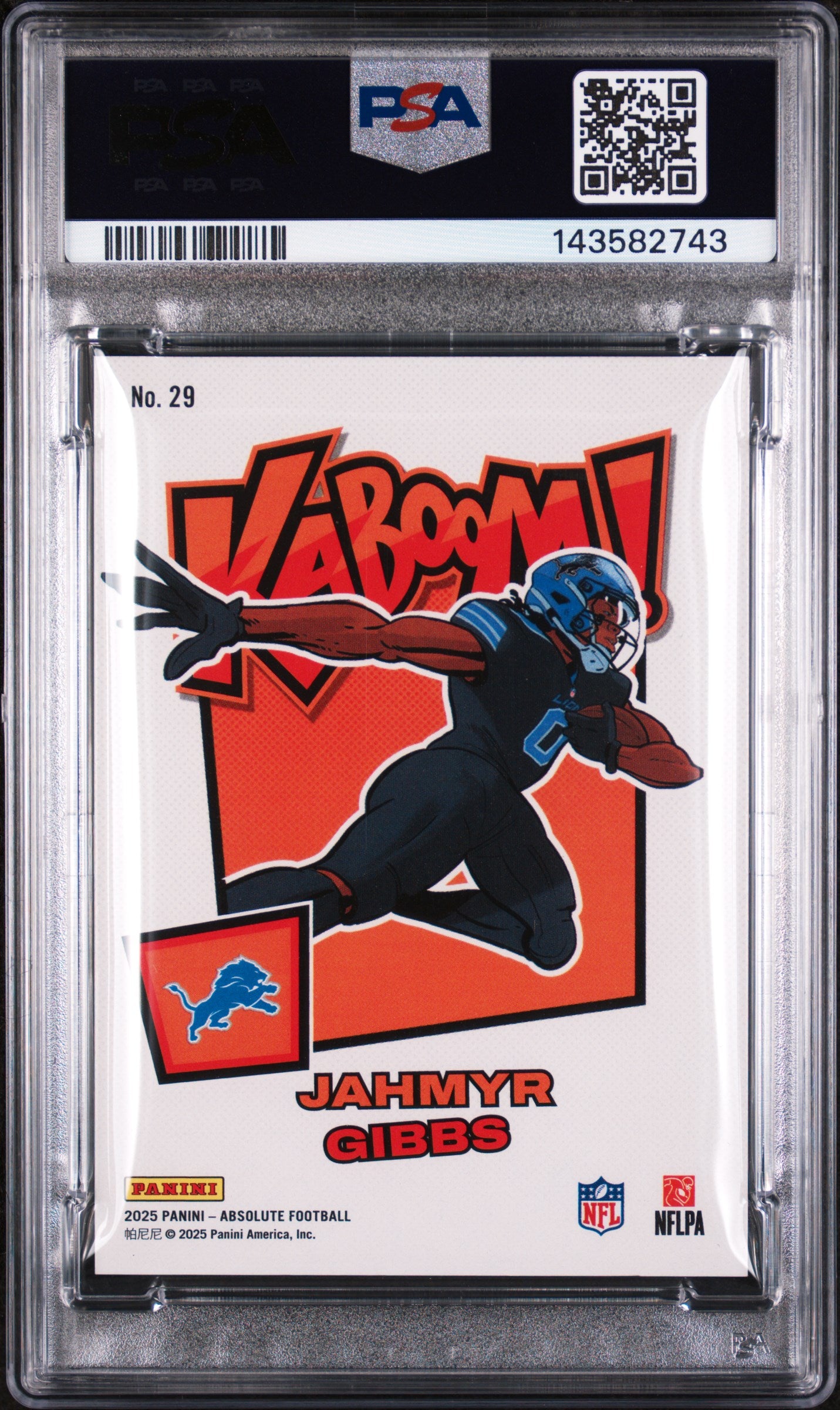 2025 Panini Absolute Kaboom! Horizontal Jahmyr Gibbs #29 PSA 9