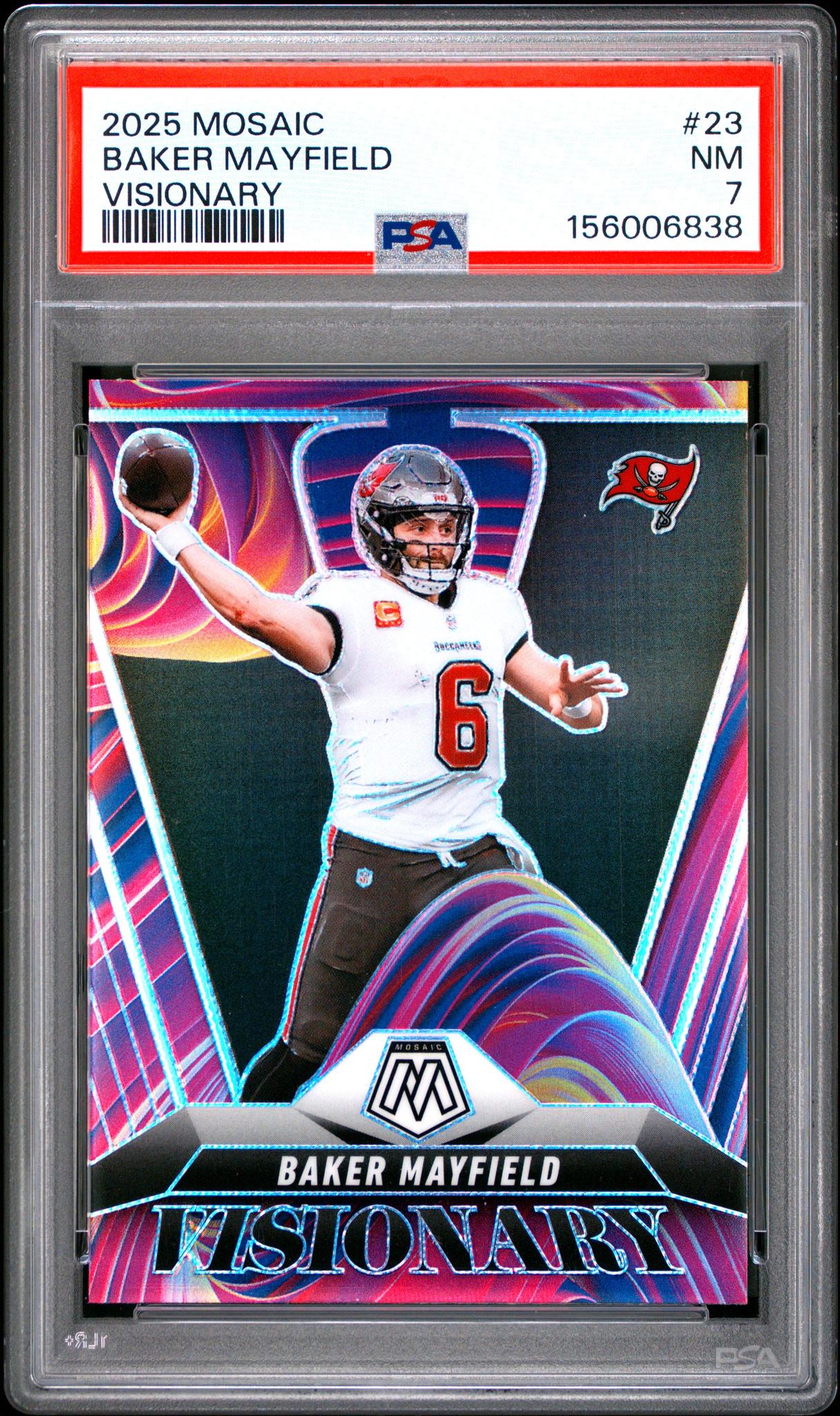 2025 Panini Mosaic Baker Mayfield #23 PSA 7