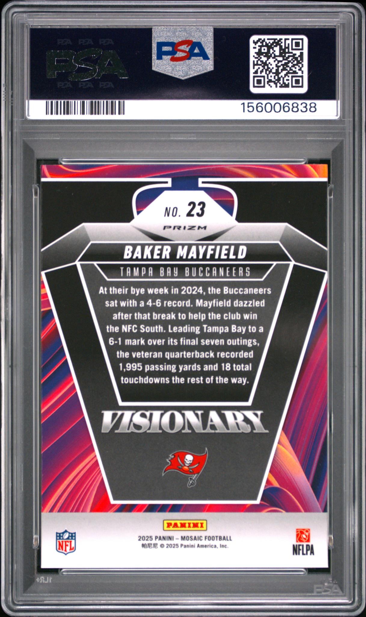 2025 Panini Mosaic Baker Mayfield #23 PSA 7