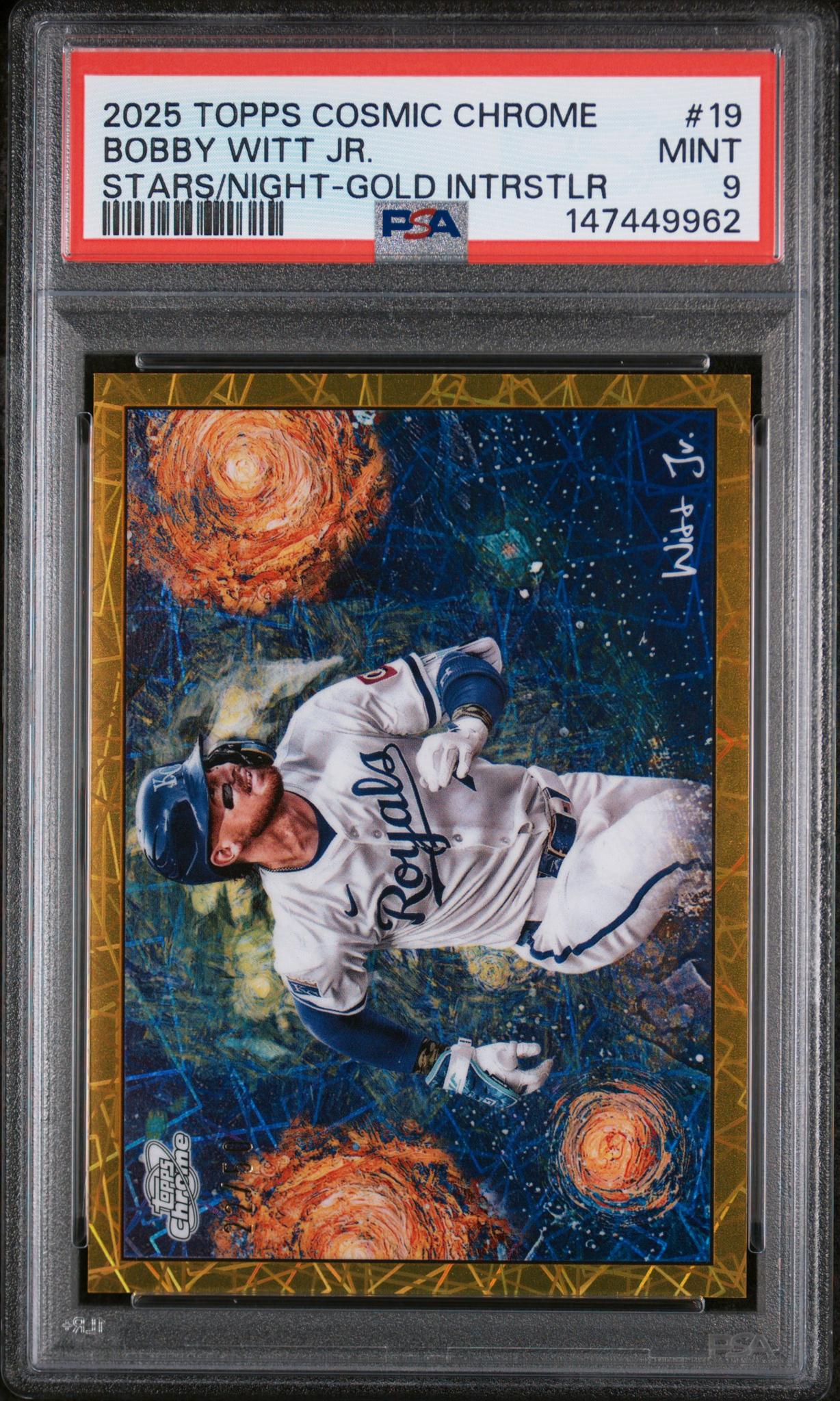 2025 Topps Cosmic Chrome Stars In the Night Gold Interstellar Bobby Witt Jr. #19 PSA 9