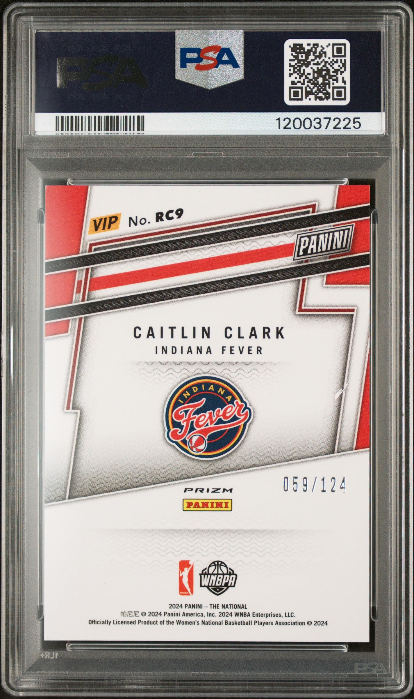 2024 National Convention VIP Gold Packs Rookie Blue Sparkle Caitlin Clark #RC9 /124 PSA 9