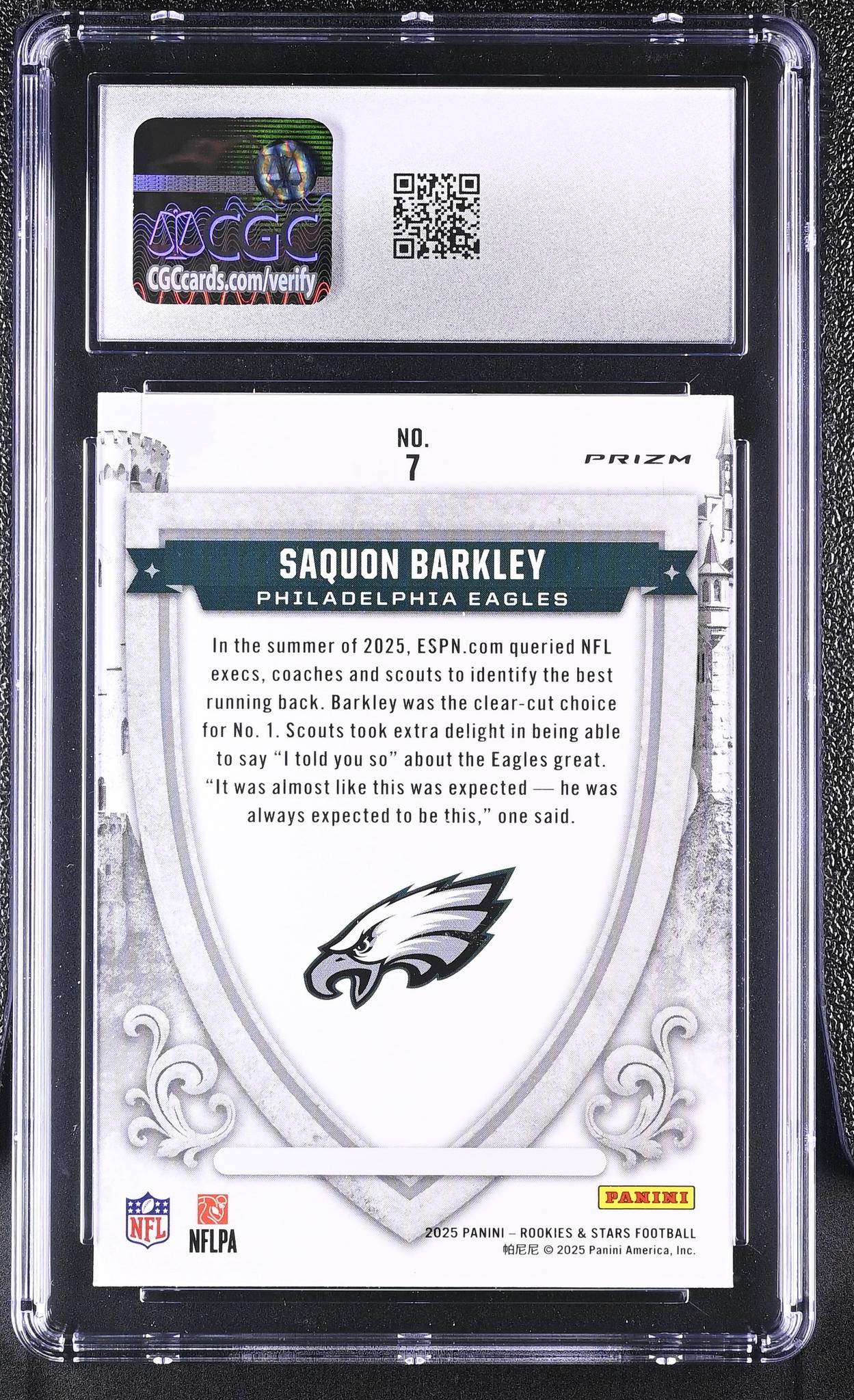 2025 Rookies & Stars #7 Saquon Barkley Crusade CGC 9
