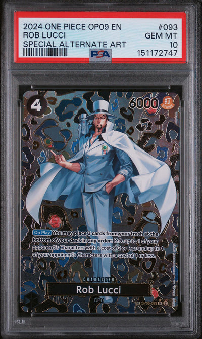 2024 One Piece Rob Lucci #093 Special Alternate Art PSA 10