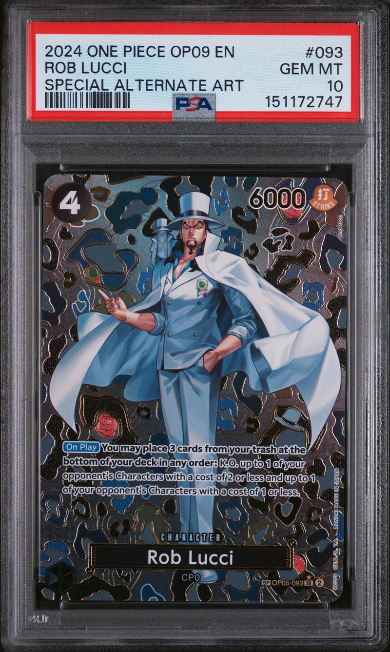 2024 One Piece Rob Lucci #093 Special Alternate Art PSA 10