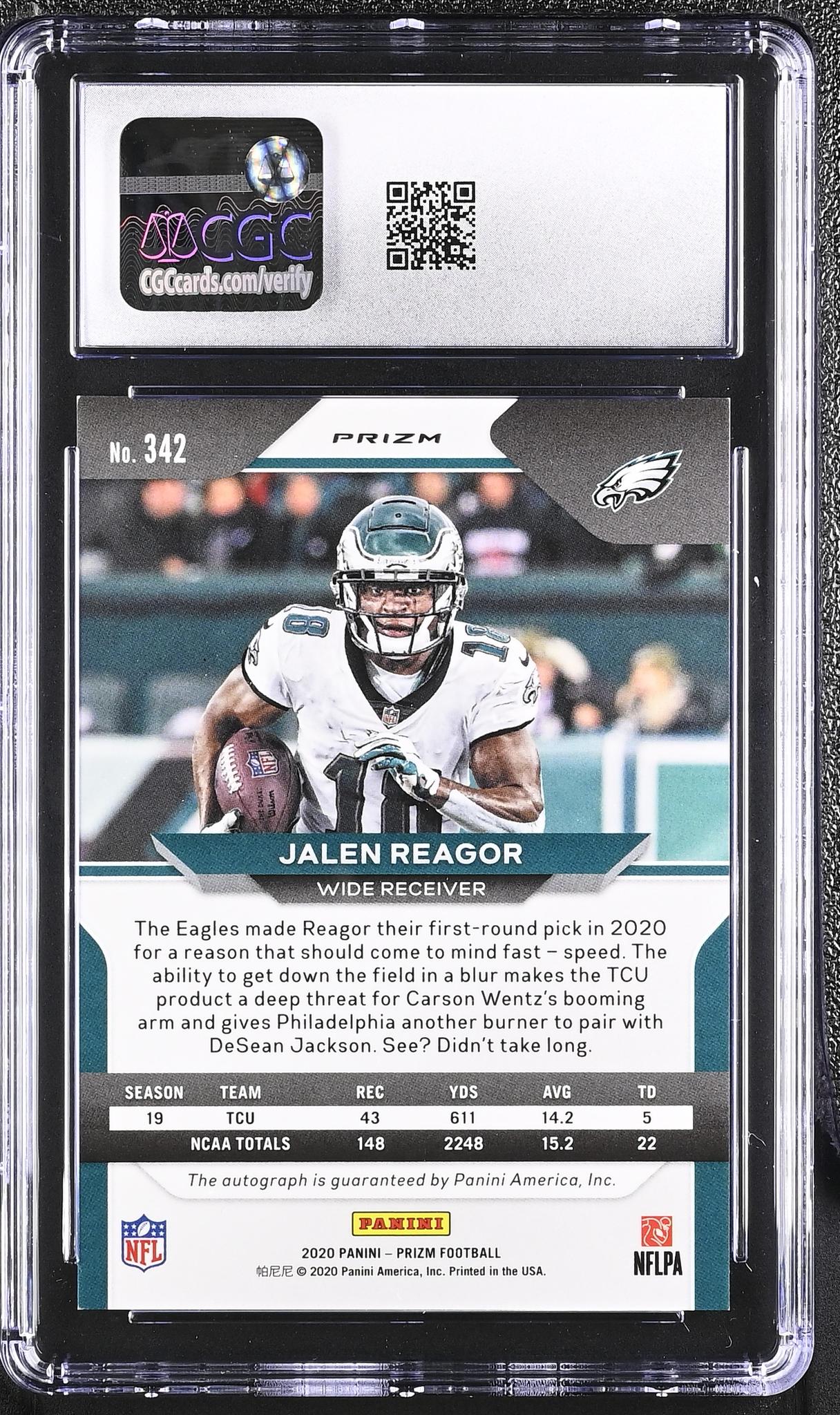 2020 Prizm #342 Jalen Reagor Rookie Autographs Auto CGC 10