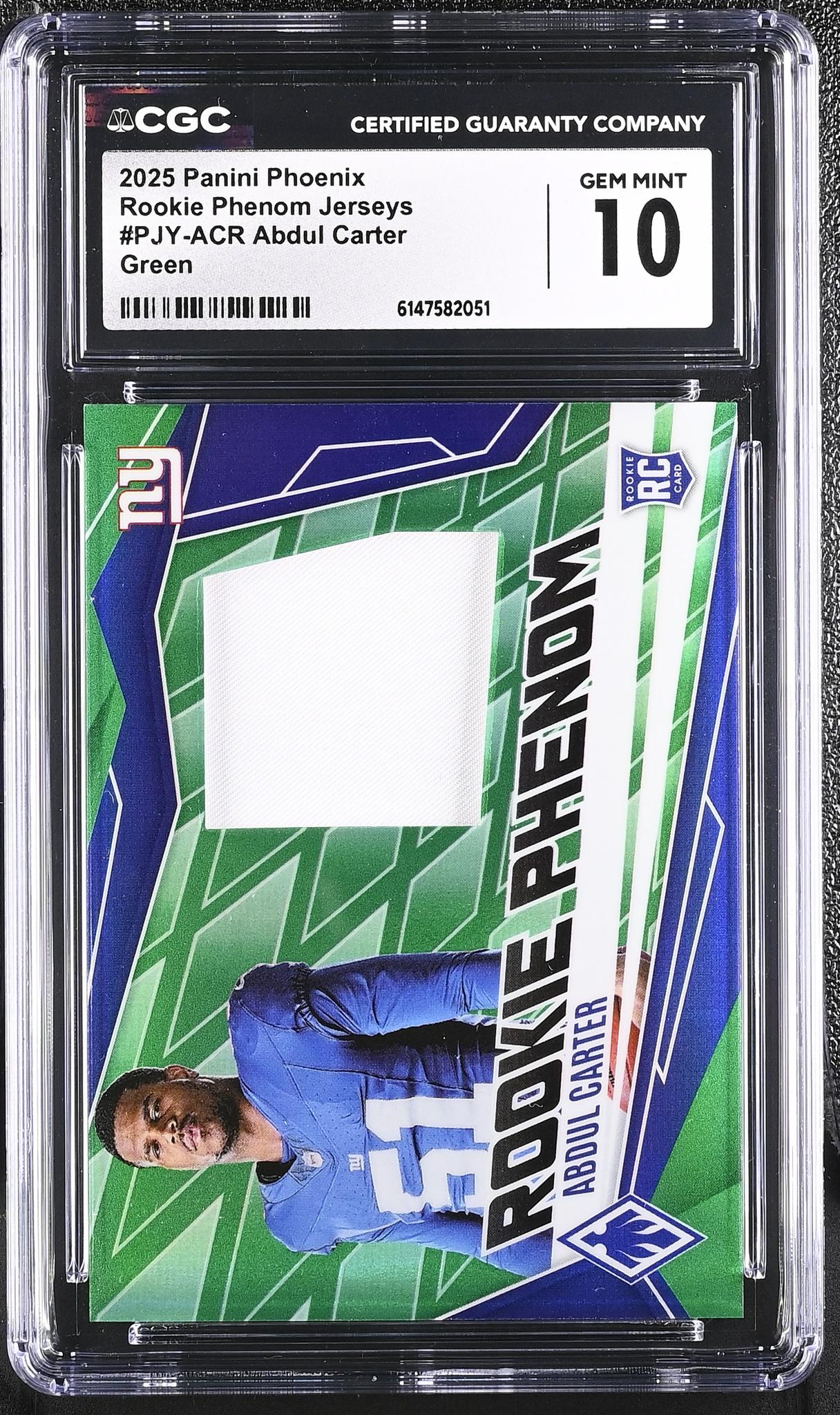 2025 Phoenix #PJY-ACR Abdul Carter Rookie Phenom Jerseys /99 CGC 10