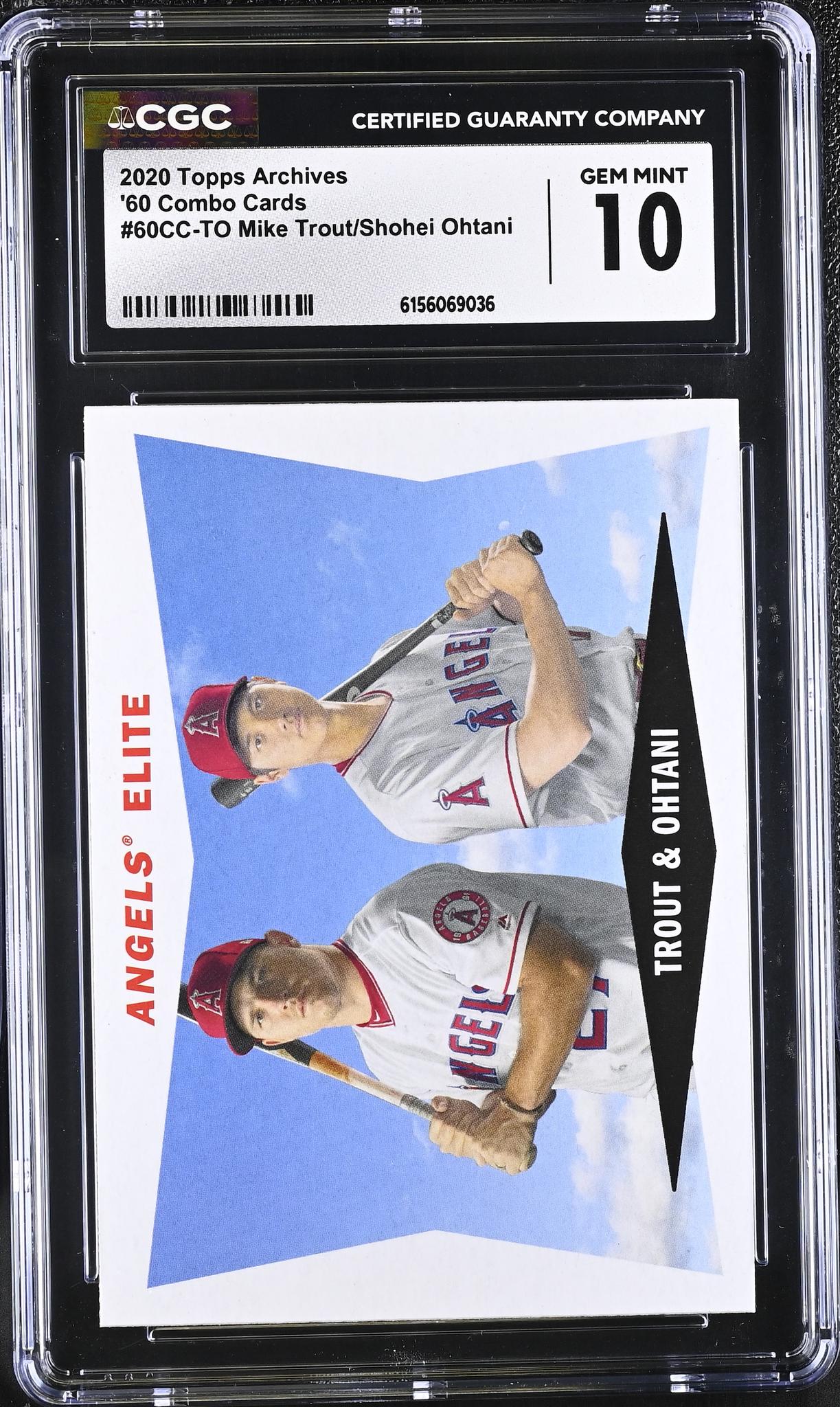 2020 Topps Archives #60CC-TO Mike Trout/Shohei Ohtani '60 Combo Cards CGC 10