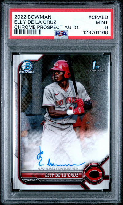 2022 Bowman Chrome Prospect Elly De La Cruz Auto #CPAED PSA 9