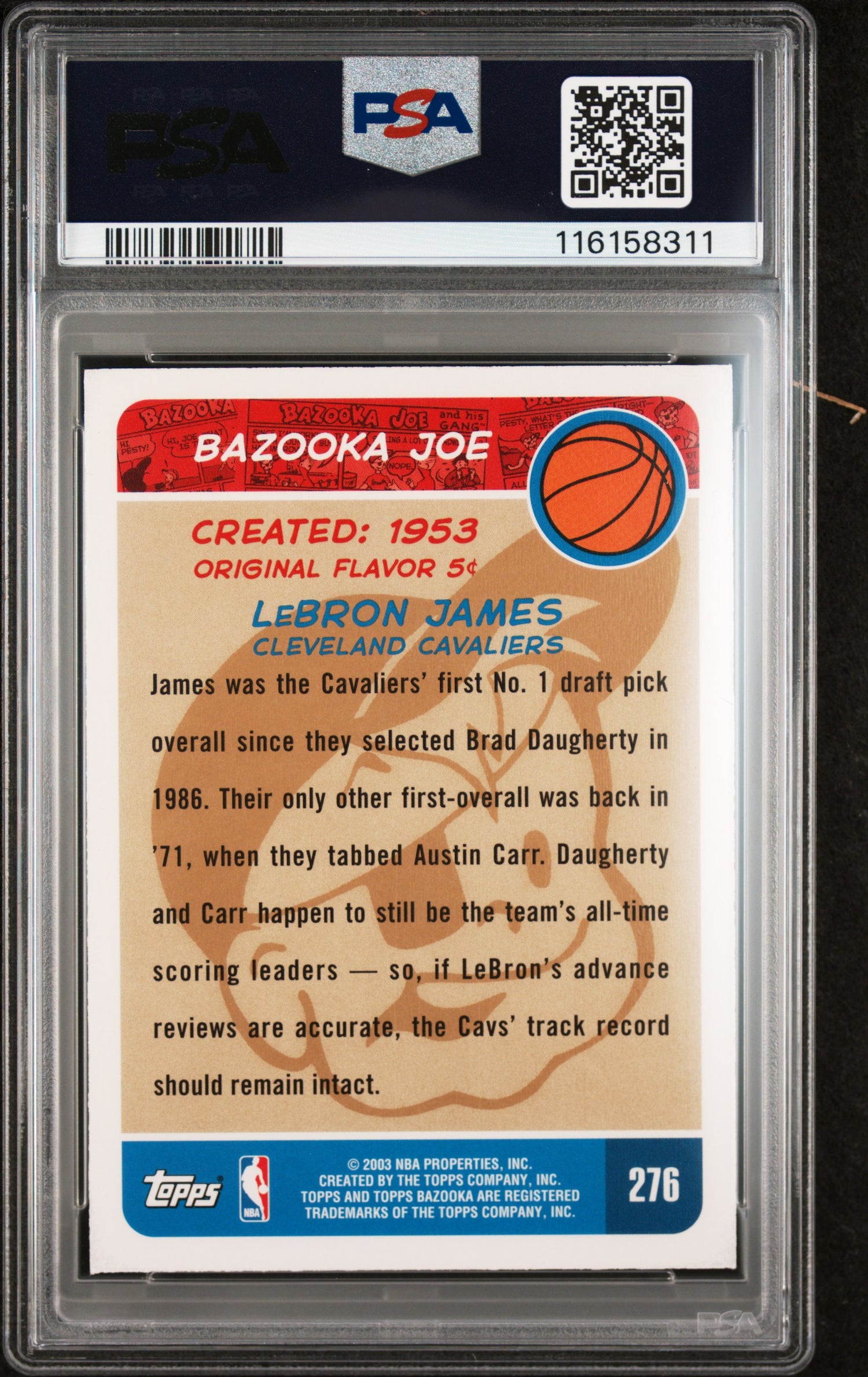 2003 Bazooka Gold LeBron James #276 PSA 7