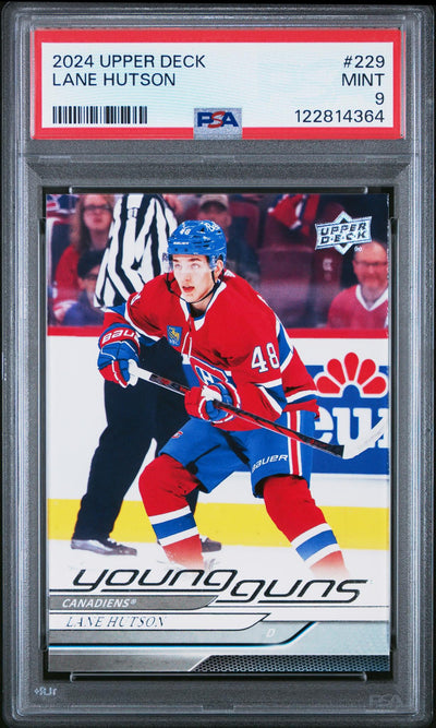 2024-25 Upper Deck Young Guns Lane Hutson #229 PSA 9