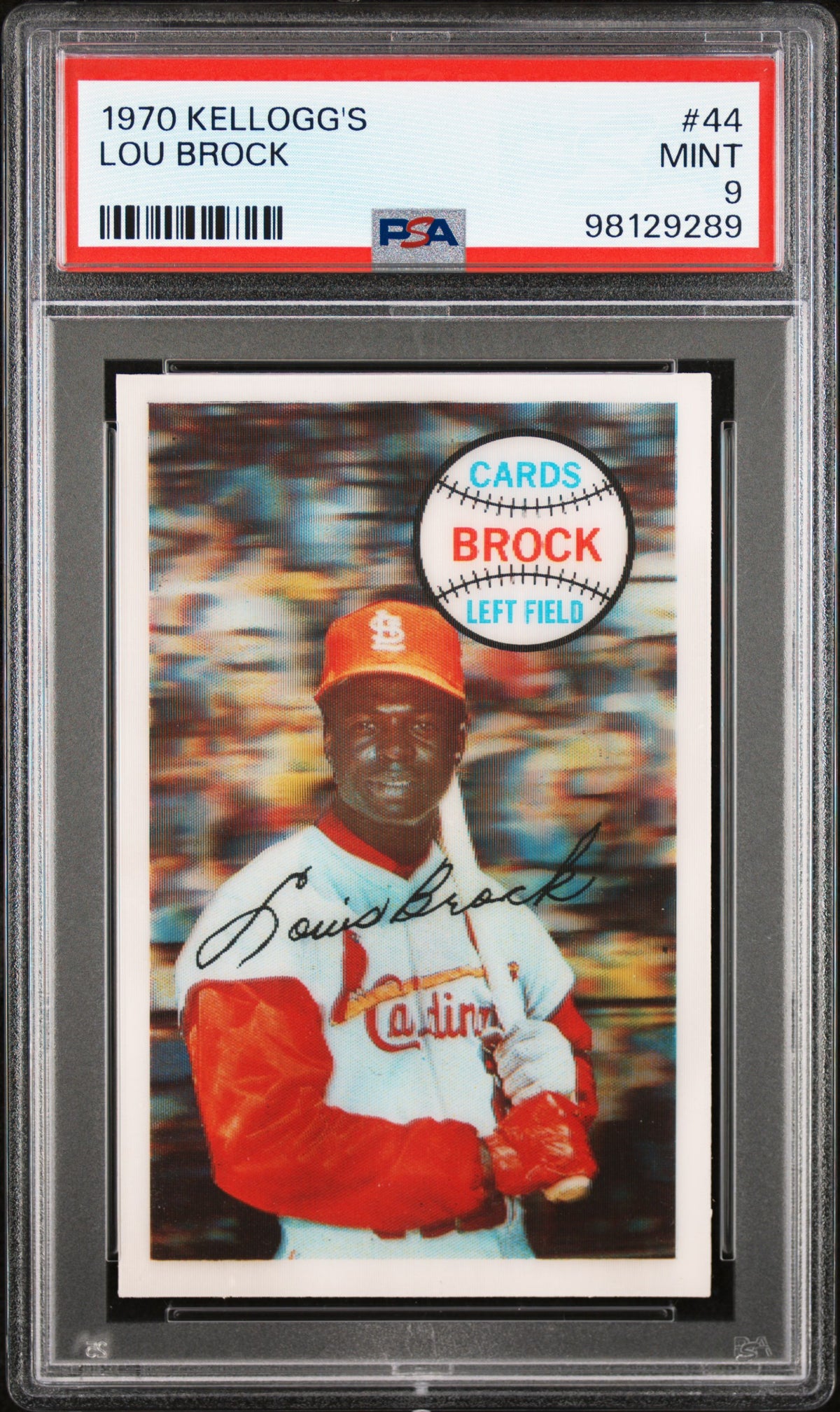 1970 Kellogg's Lou Brock #44 PSA 9