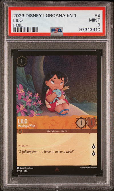 2023 Disney Lorcana Lilo Making a Wish #9 Foil PSA 9