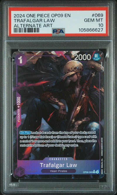 2024 One Piece Trafalgar Law #069 Alternate Art PSA 10