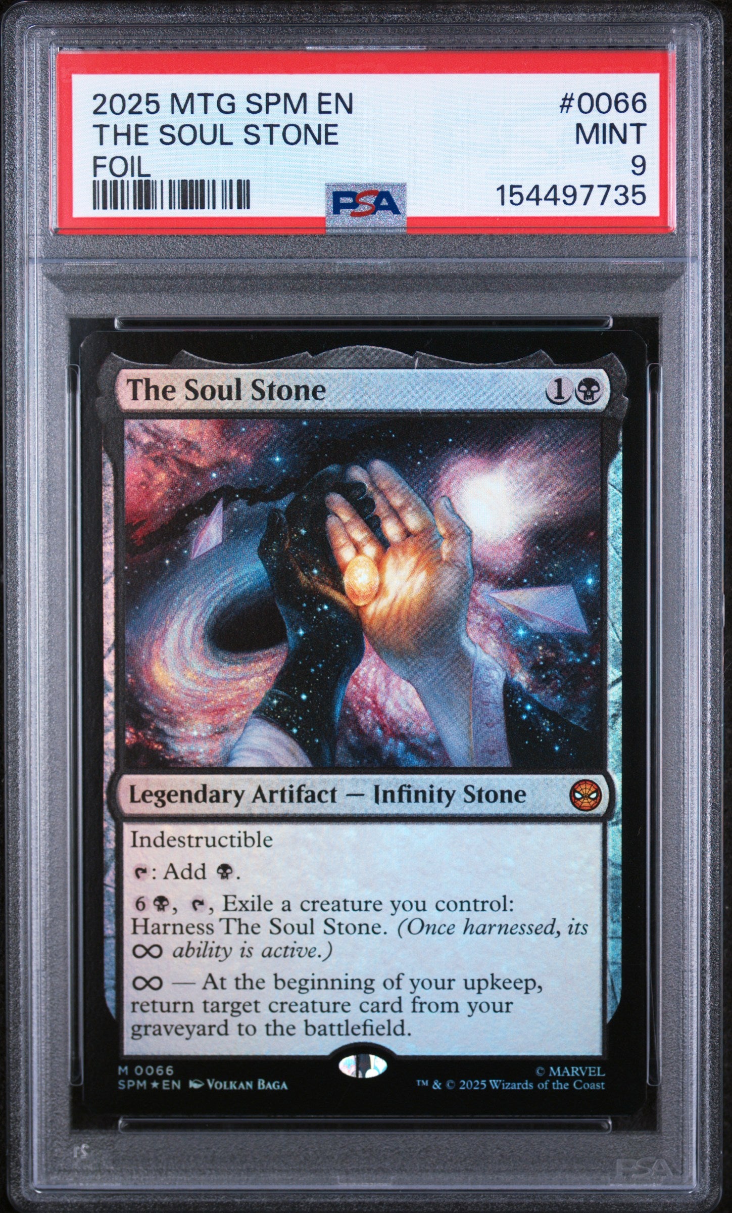 2025 Marvel's Spider-Man - English Foil the Soul Stone #0066 PSA 9