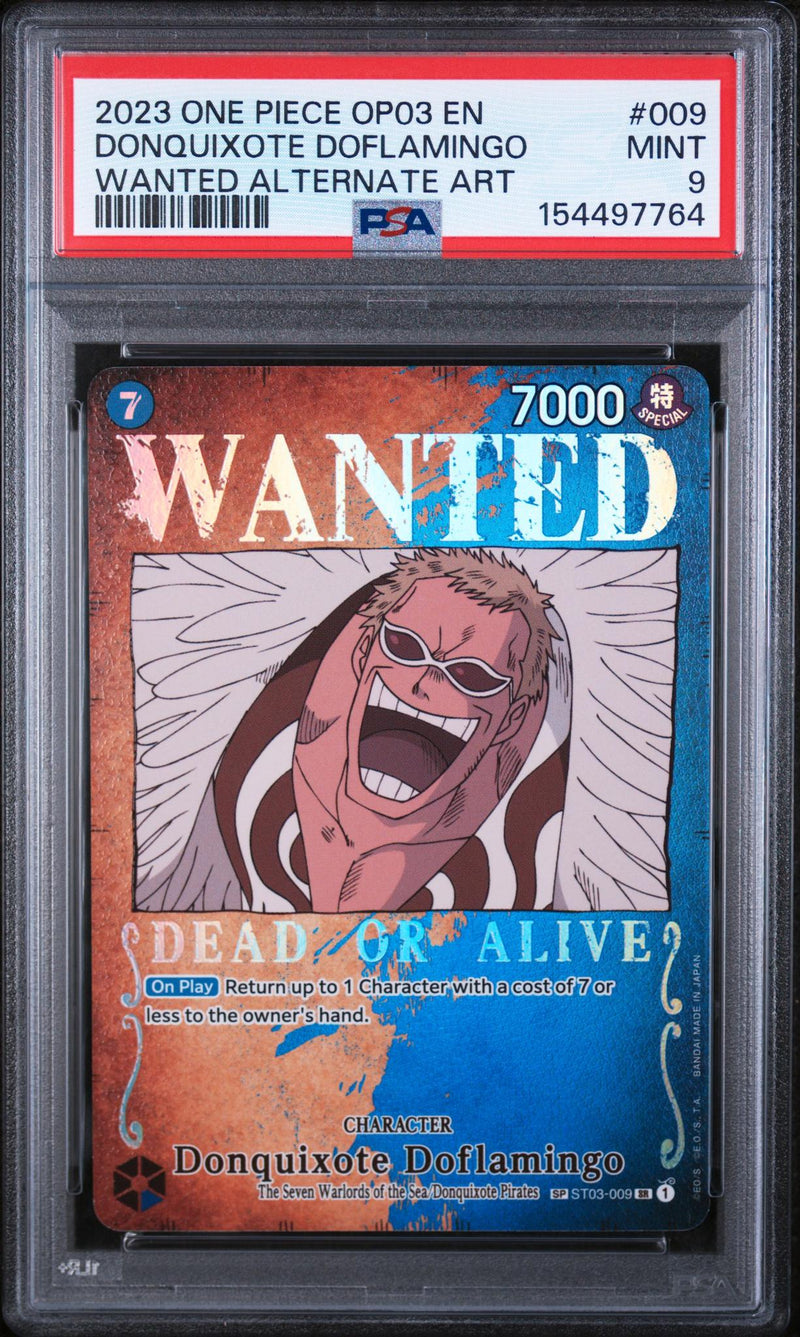2023 One Piece Pillars of Strength Wanted Alternative Art Donquixote Doflamingo #ST03-009 PSA 9