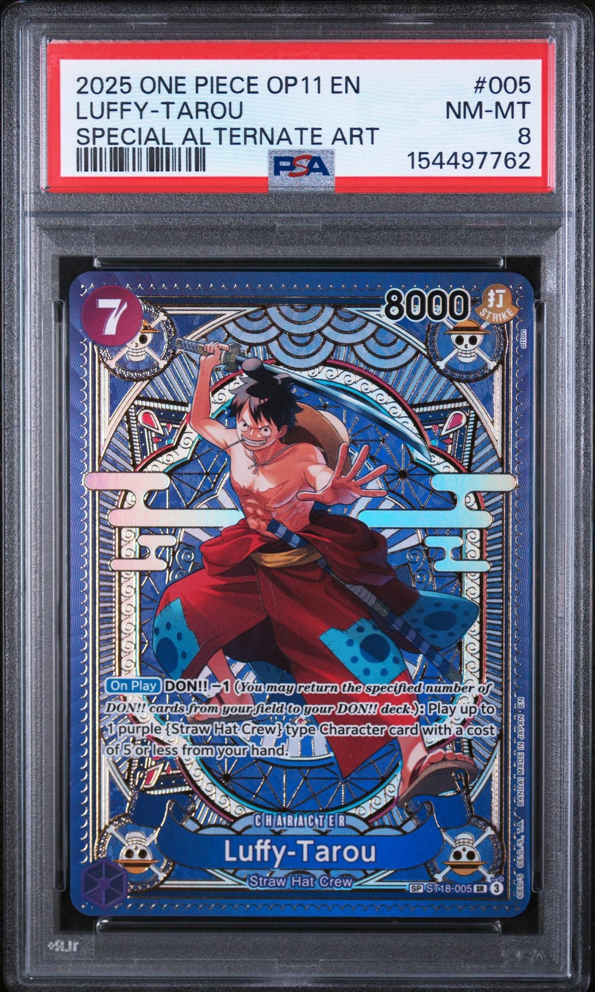 2025 One Piece Luffy-Tarou #005 Special Alternate Art PSA 8