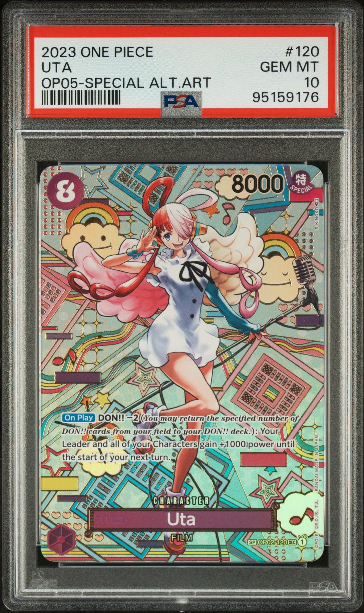 2023 One Piece Awakening of the New Era Special Alternate Art Uta #OP02-120 PSA 10