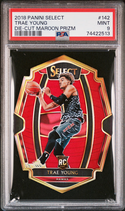 2018 Panini Select Die Cut Maroon Prizm Trae Young #142 /175 PSA 9