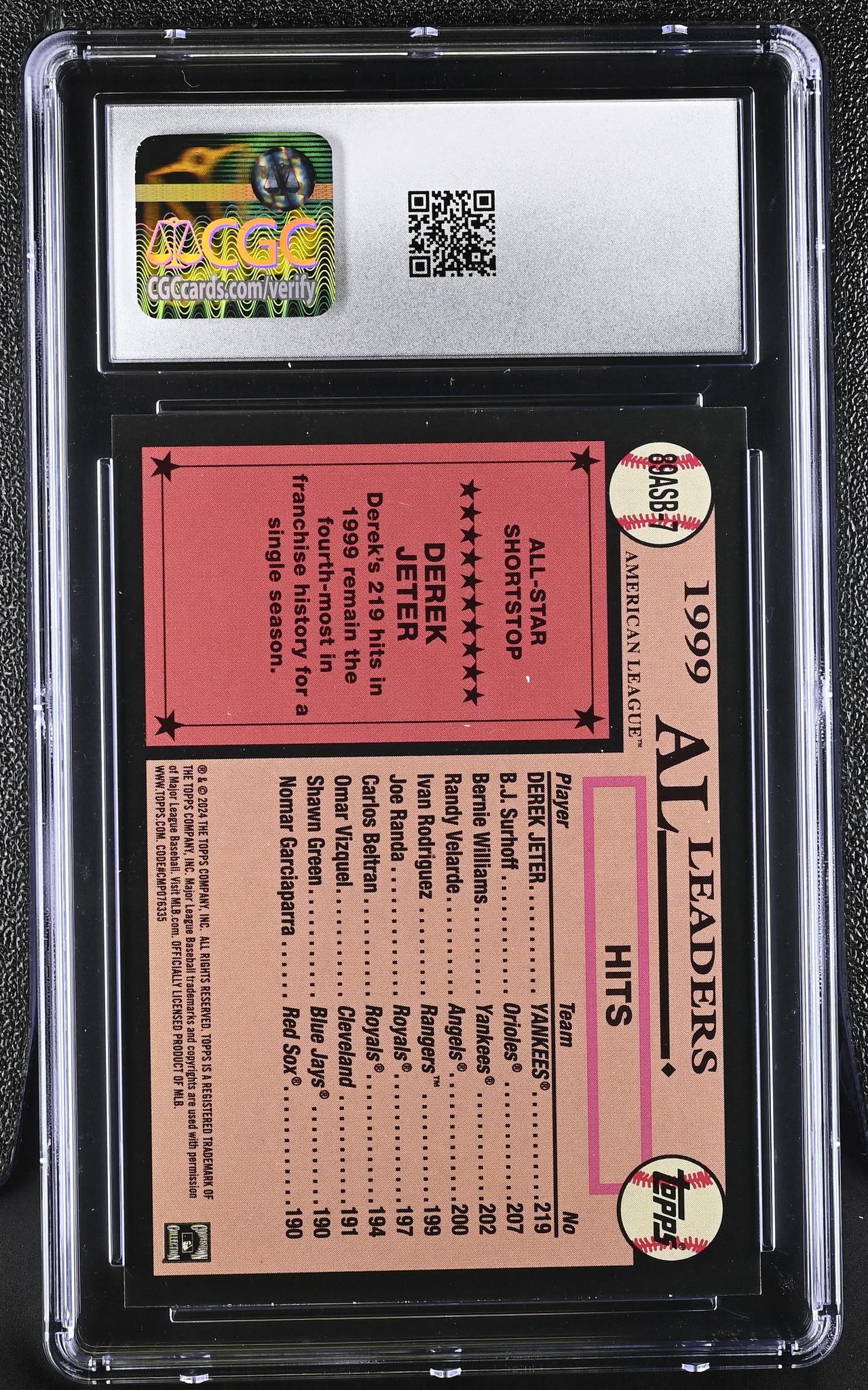 2024 Topps #89ASB-7 Derek Jeter '89 All-Stars CGC 9