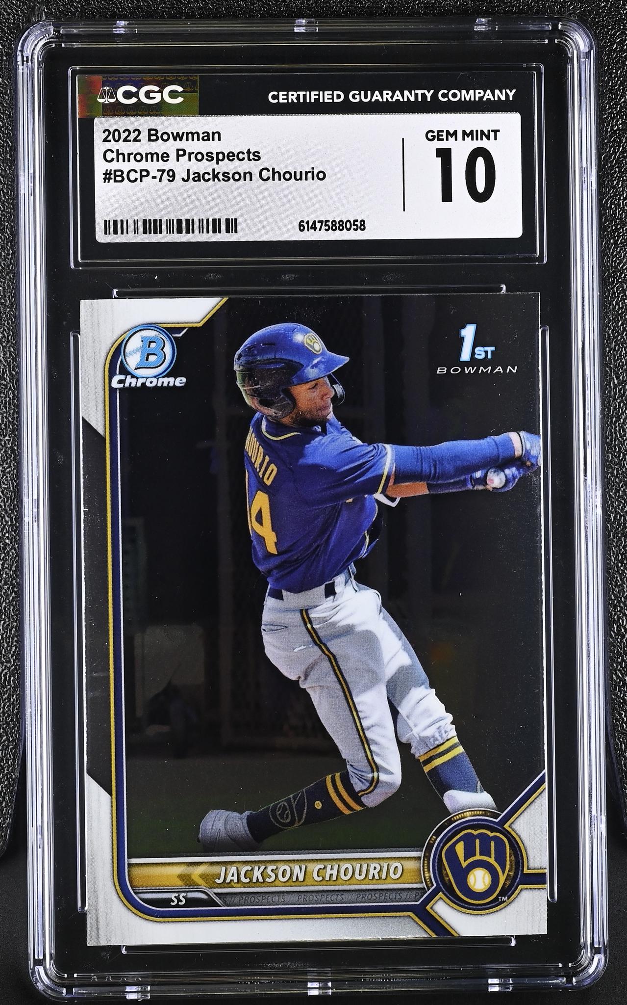 2022 Bowman Chrome #BCP-79 Jackson Chourio Chrome Prospects CGC 10