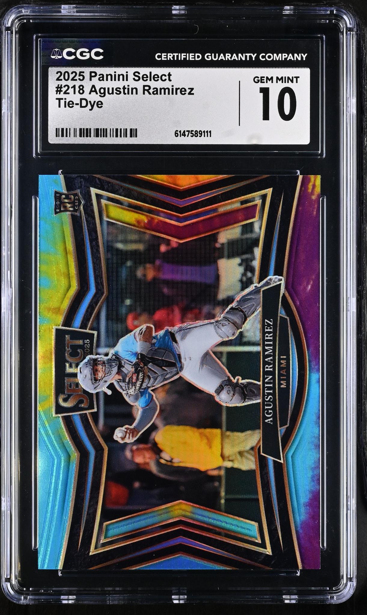 2025 Select #218 Agustin Ramirez Tie-Dye /25 CGC 10