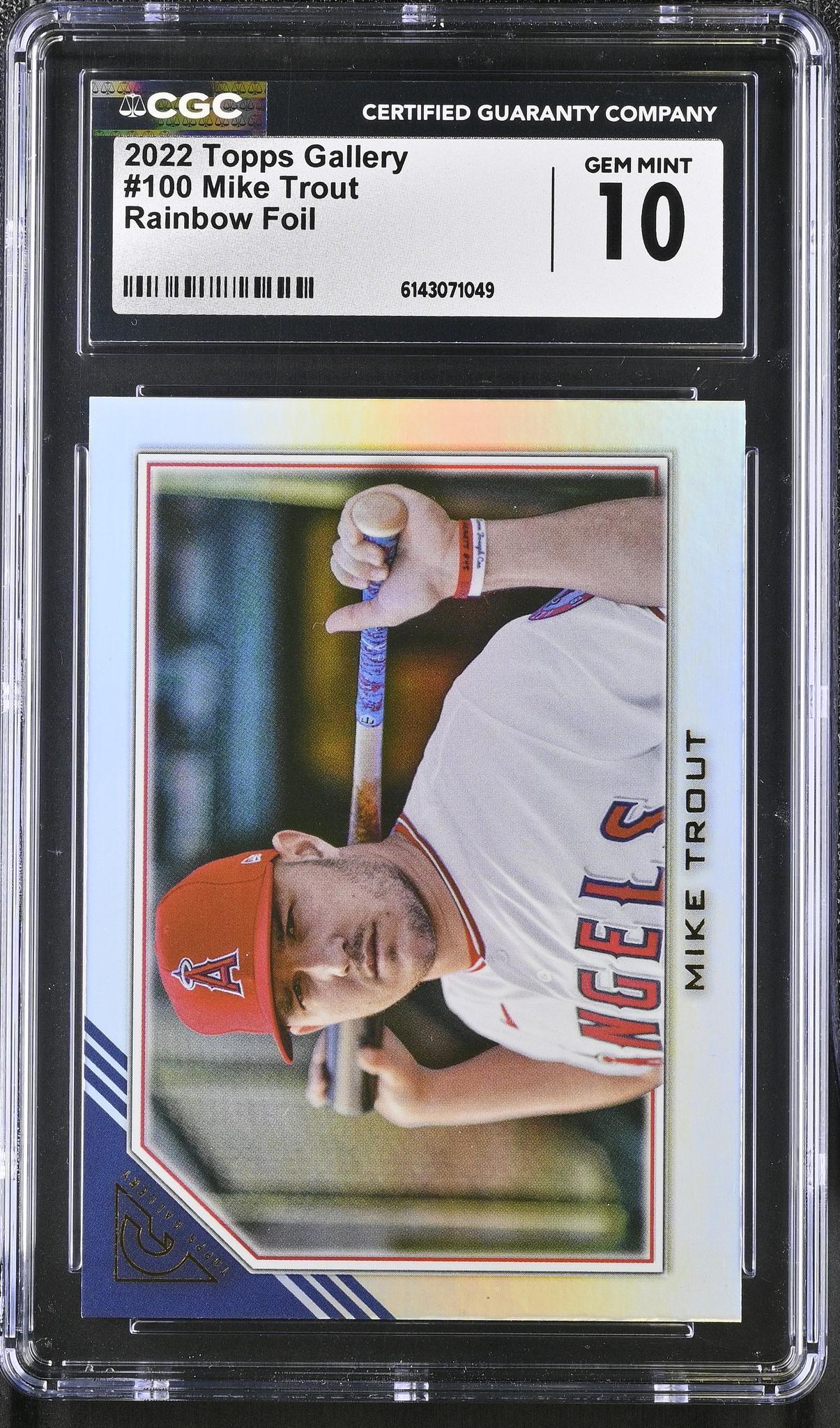 2022 Gallery #100 Mike Trout Rainbow Foil CGC 10