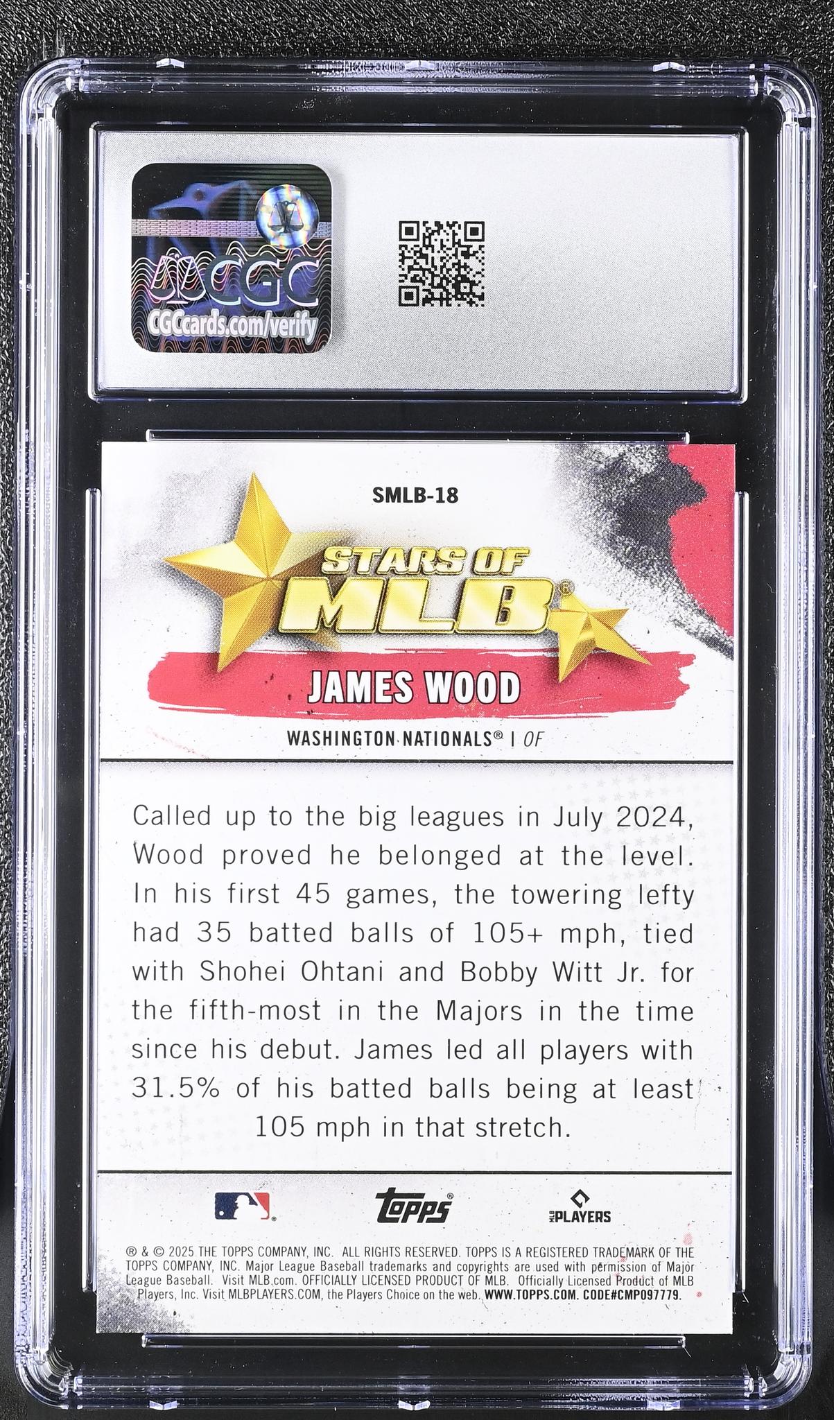 2025 Stars of MLB #SMLB-18 James Wood Stars of MLB 1 CGC 10