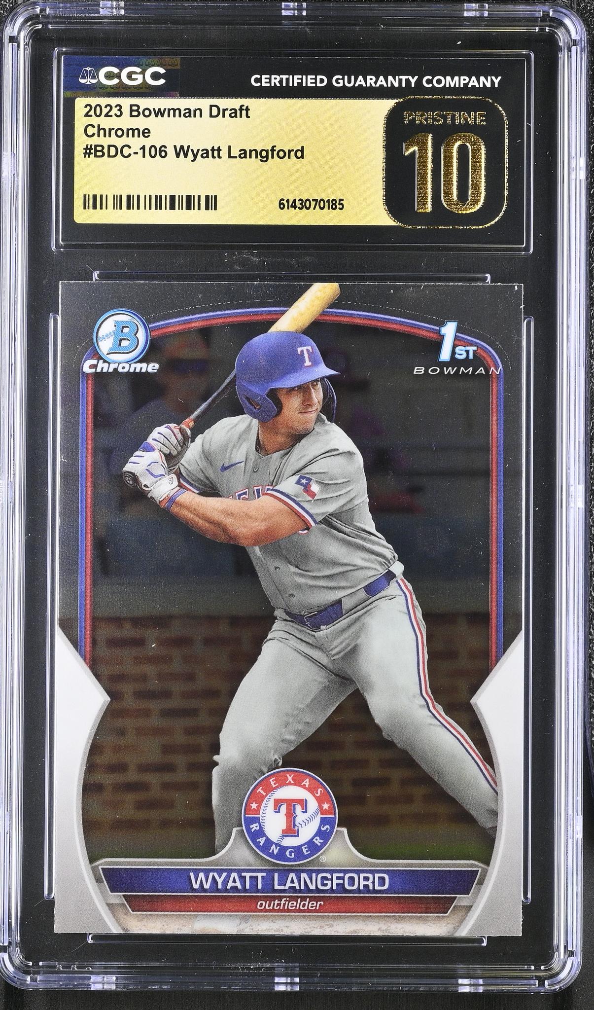 2023 Bowman Draft Chrome #BDC-106 Wyatt Langford CGC 10