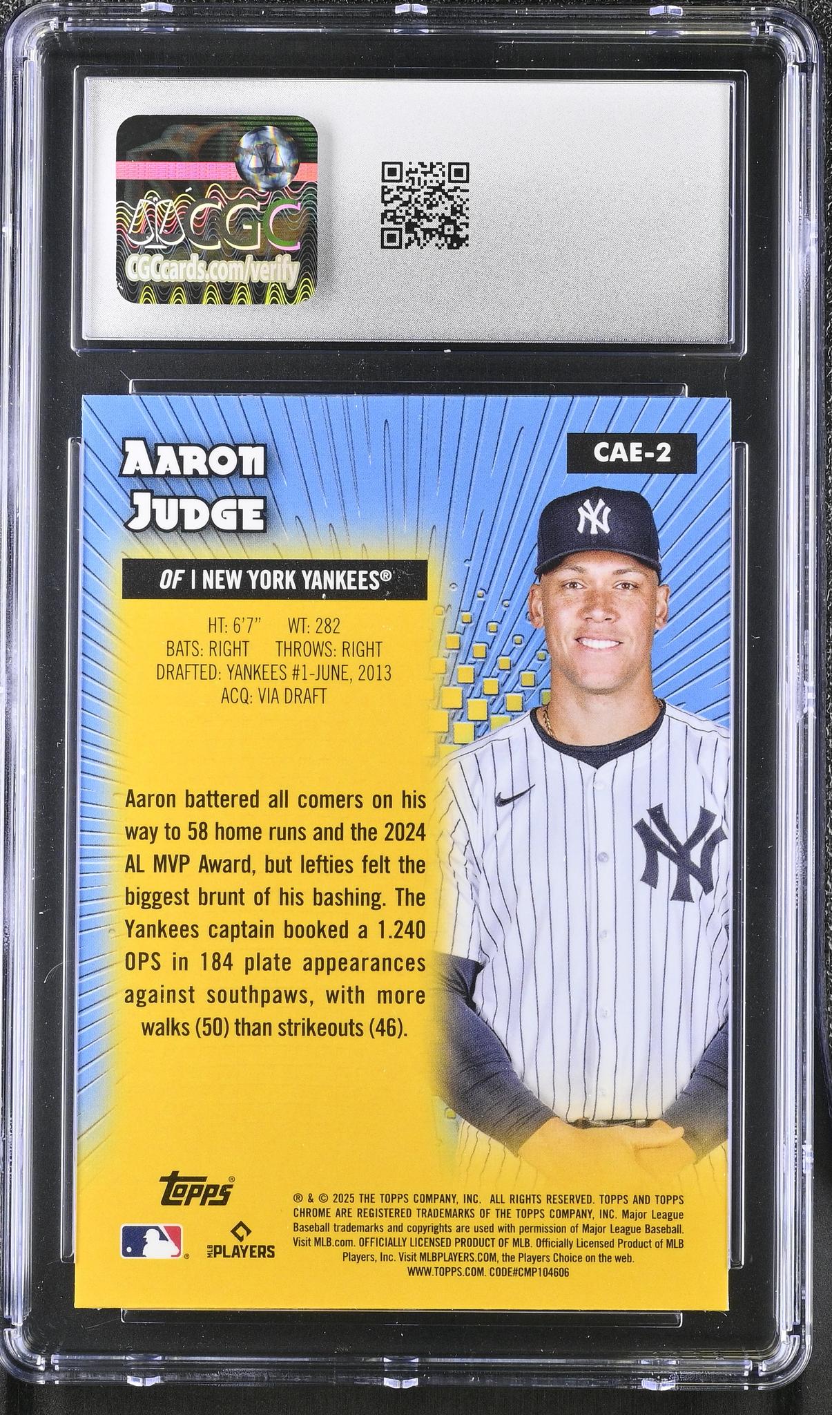 2025 Topps Chrome #CAE-2 Aaron Judge All-Etch CGC 10