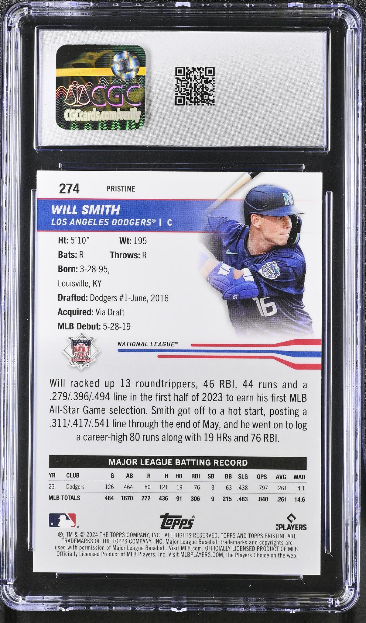 2024 Topps Pristine #274 Will Smith Orange Pristine Refractor /25 CGC 10