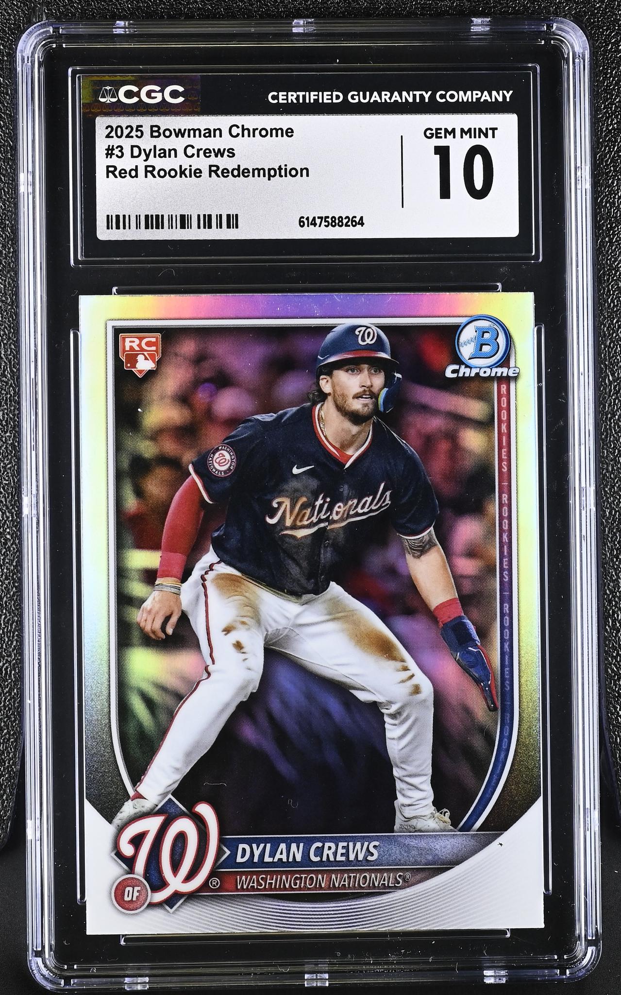 2025 Bowman Chrome #3 Dylan Crews Red Rookie Redemption 6147588264 CGC 10