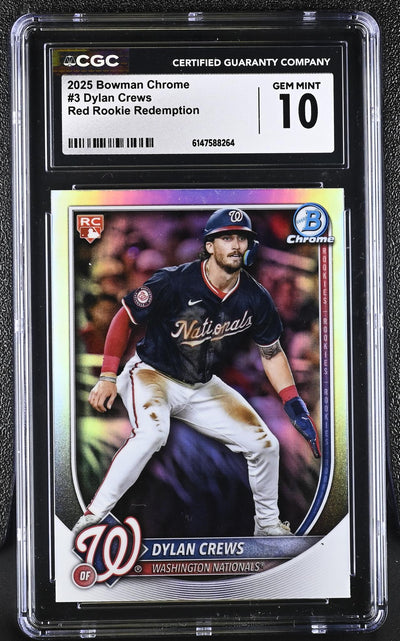 2025 Bowman Chrome Dylan Crews #3 Red Rookie Redemption CGC 10
