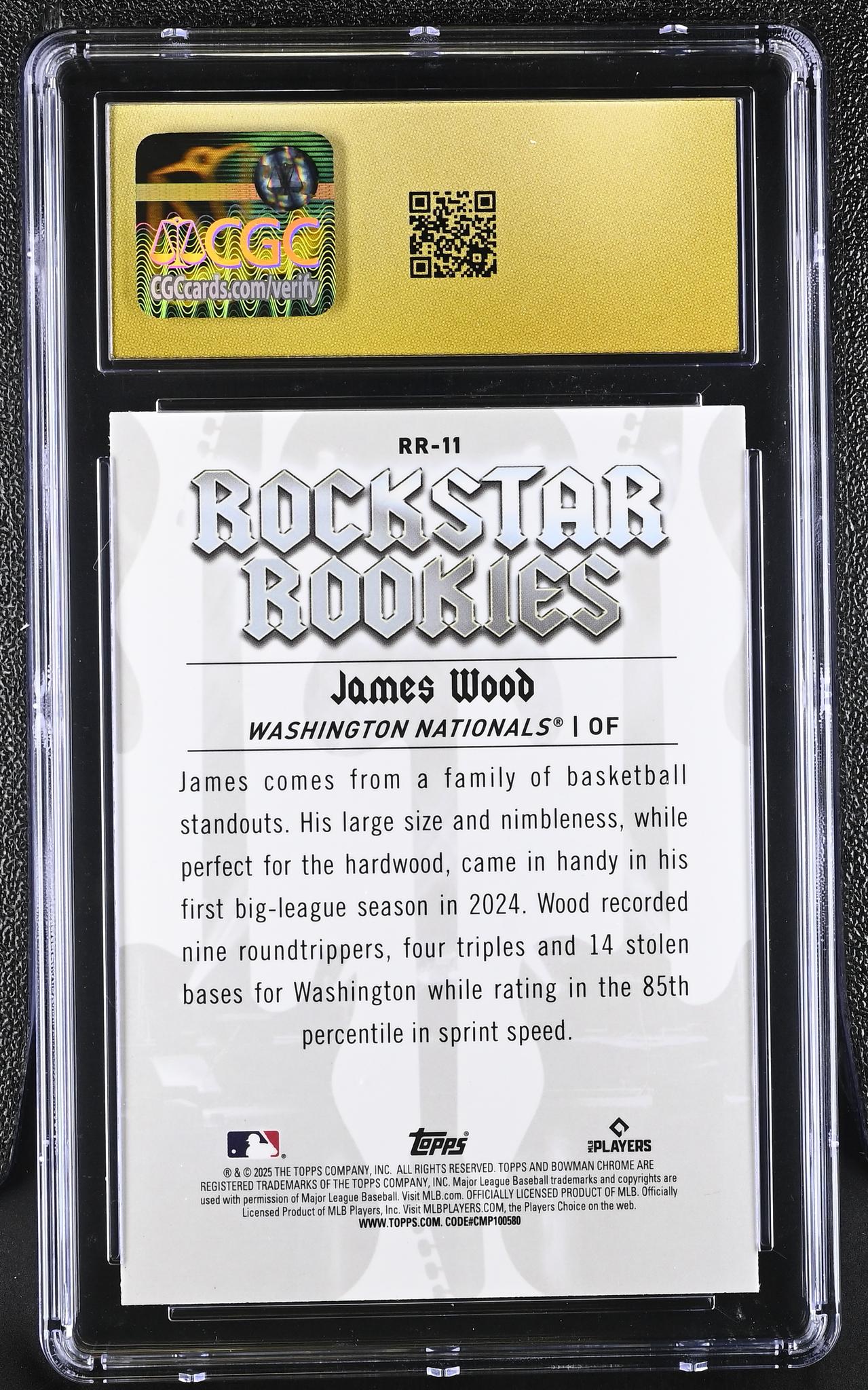 2025 Bowman #RR-11 James Wood Rockstar Rookies CGC 10