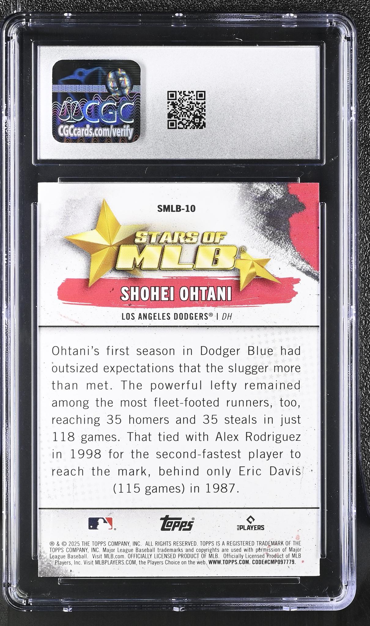 2025 #SMLB-10 Shohei Ohtani Stars of MLB CGC 9