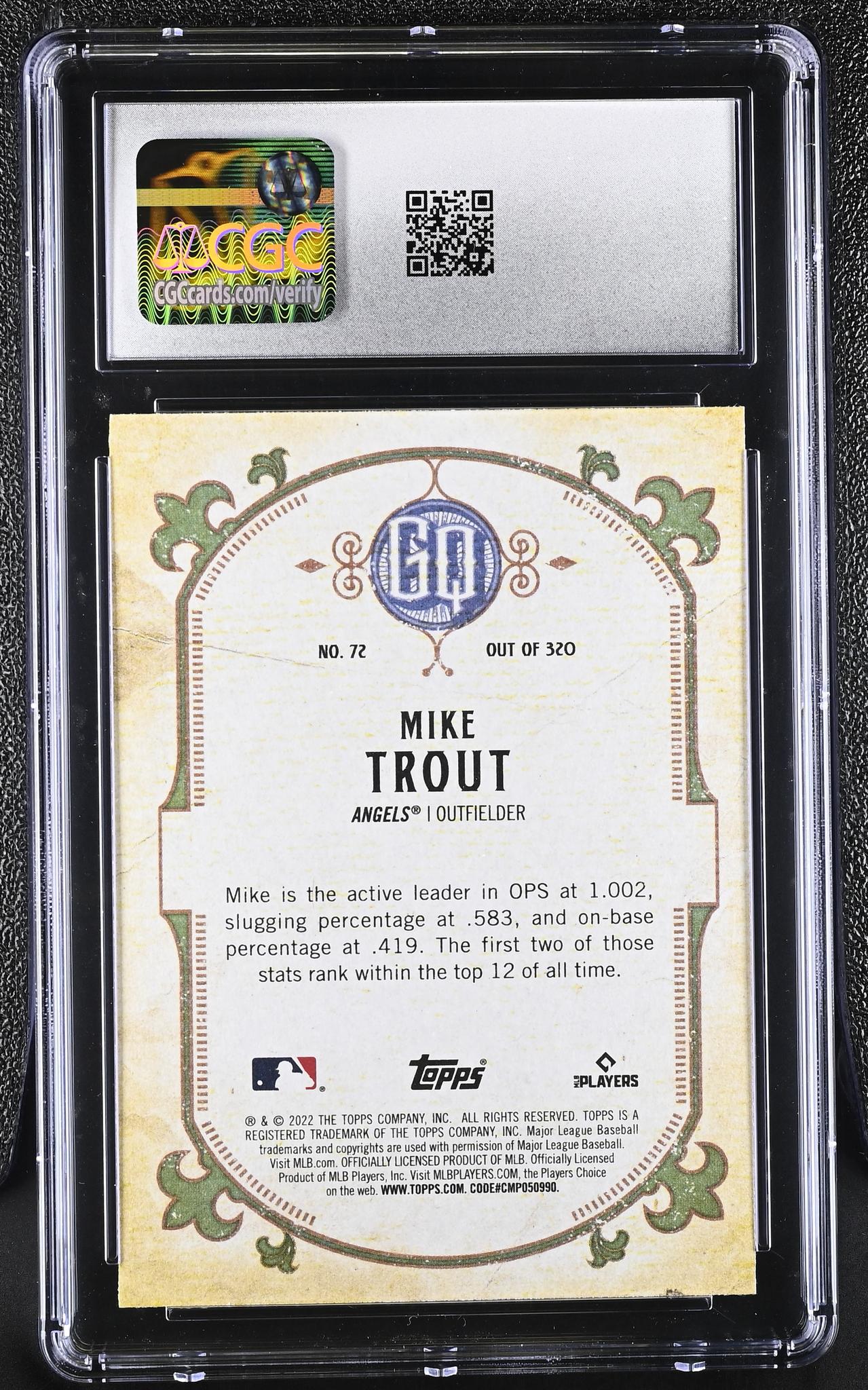 2022 Gypsy Queen #72 Mike Trout Green 320 CGC 10