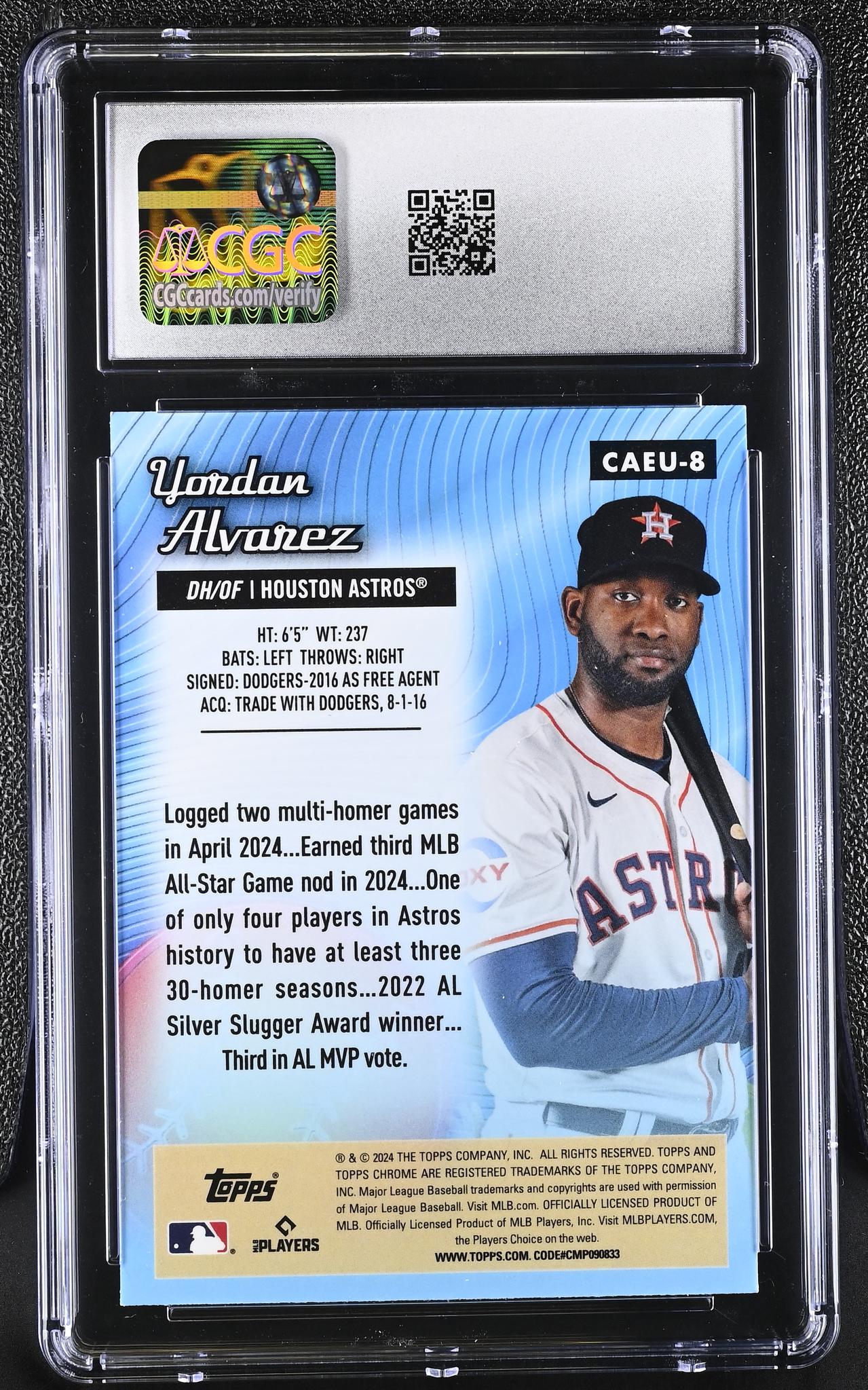 2024 Topps Chrome Update #CAEU-8 Yordan Alvarez All-Etch CGC 10