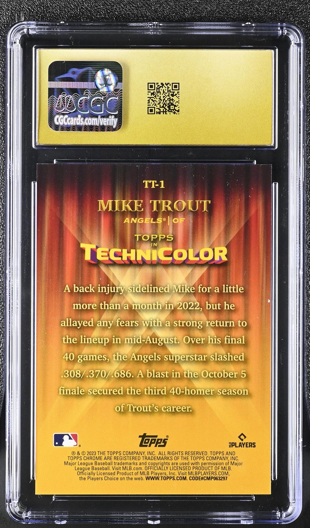 2023 Topps Chrome #TT-1 Mike Trout Topps in Technicolor CGC 10