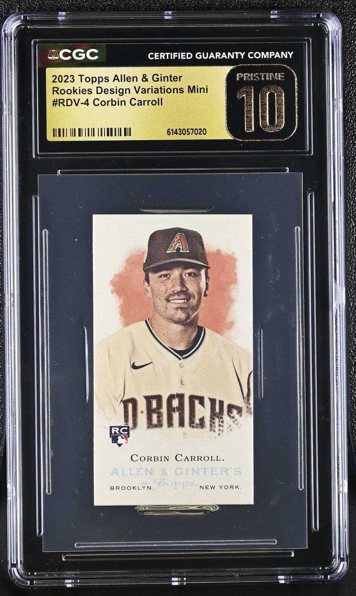 2023 Allen & Ginter #RDV-4 Corbin Carroll Rookies Design Variations Mini CGC 10