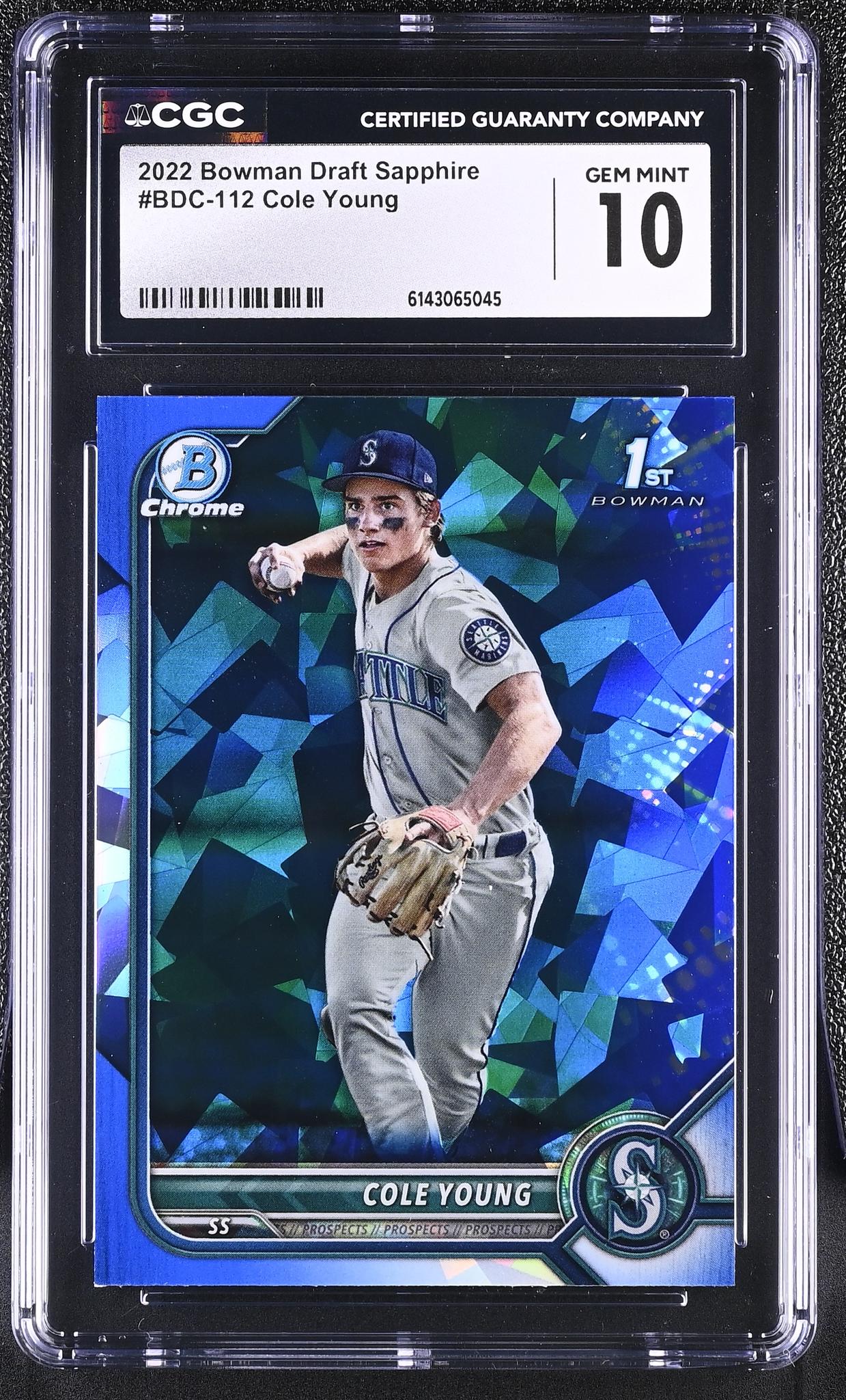 2022 Bowman #BDC-112 Cole Young Draft Sapphire CGC 10