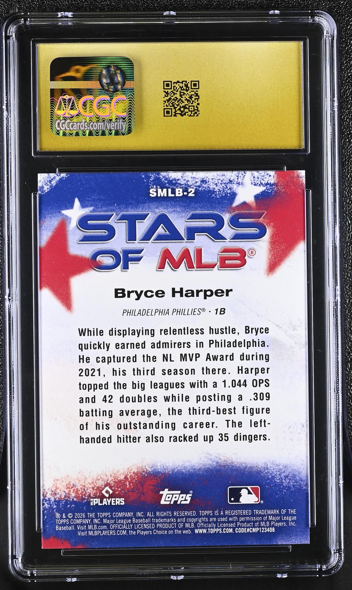 2026 Topps #SMLB-2 Bryce Harper Stars of MLB CGC 10