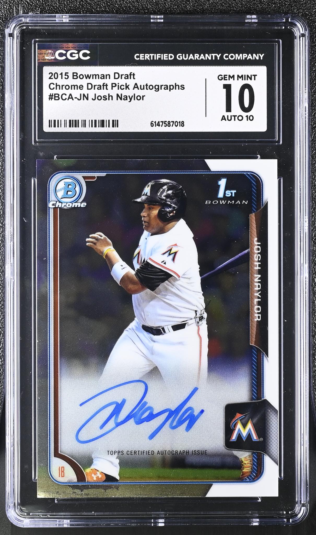 2015 Bowman Chrome #BCA-JN Josh Naylor Draft Pick Autographs Auto CGC 10