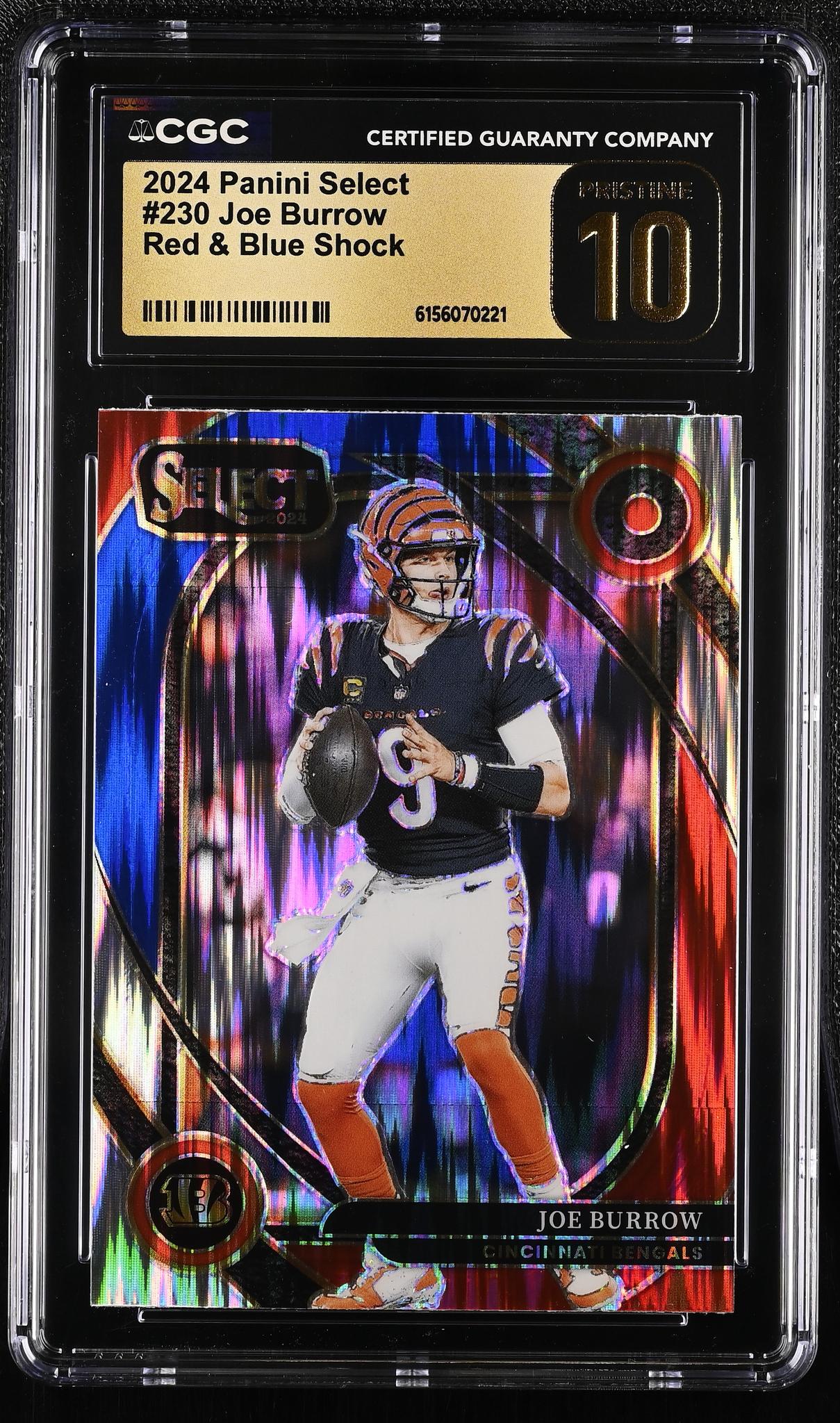 2024 Select #230 Joe Burrow Red & Blue Shock CGC 10