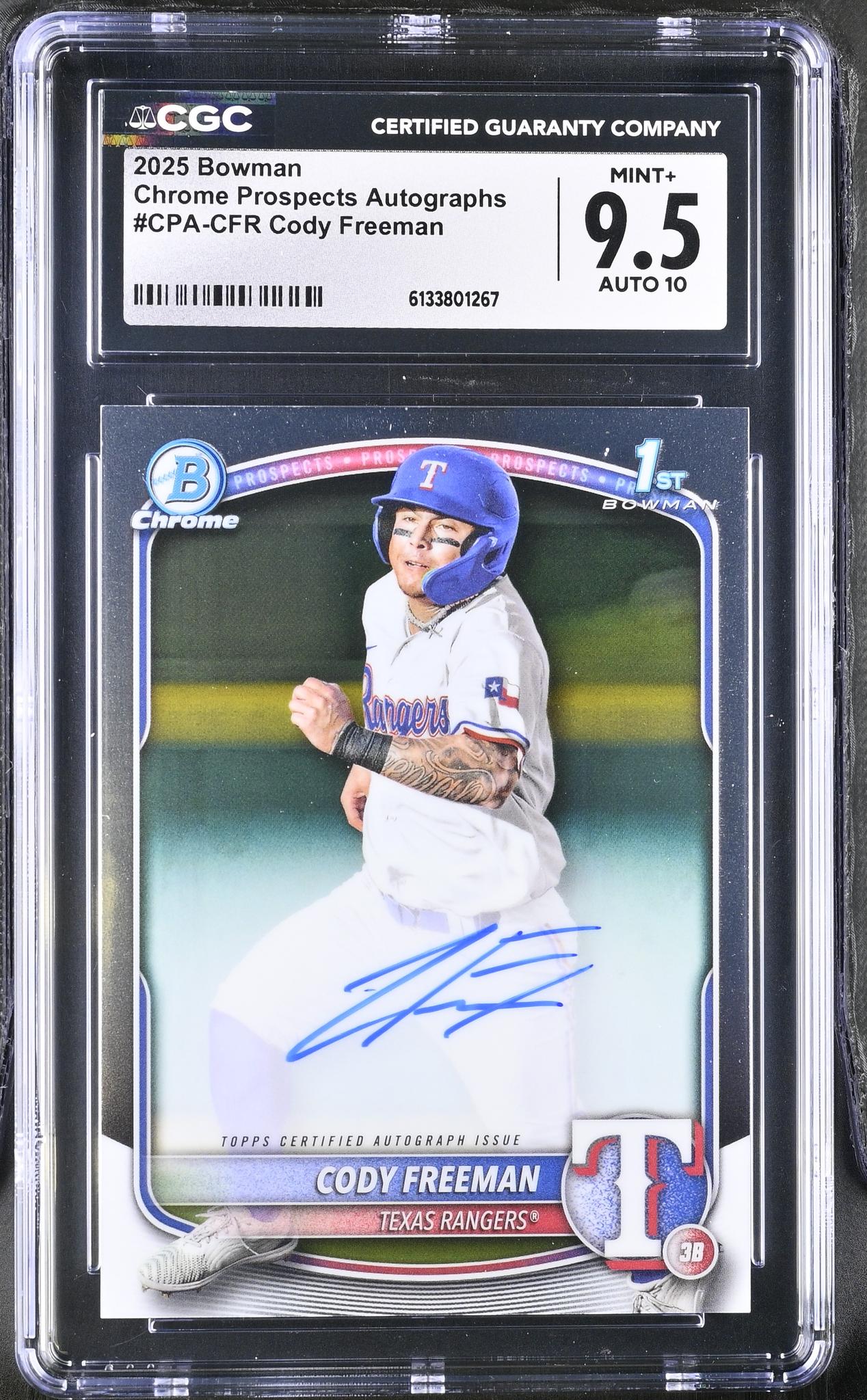 2025 Bowman #CPA-CFR Cody Freeman Chrome Prospects Autographs Auto CGC 9.5